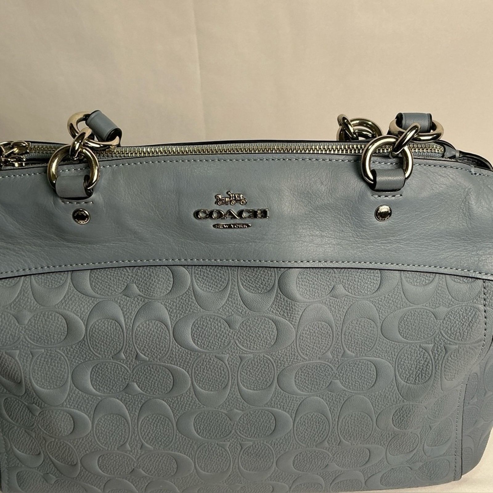 Coach Coach Lt Blue Signature Leather Mini Brooke Carryall Satchel Size ONE SIZE - 5 Thumbnail