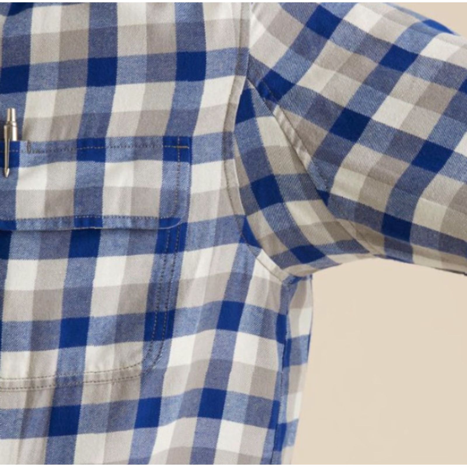 CO Duluth Trading Co Mens Crosscut Performance Blue Plaid Flannel Shirt L Size US L / EU 52-54 / 3 - 4 Thumbnail