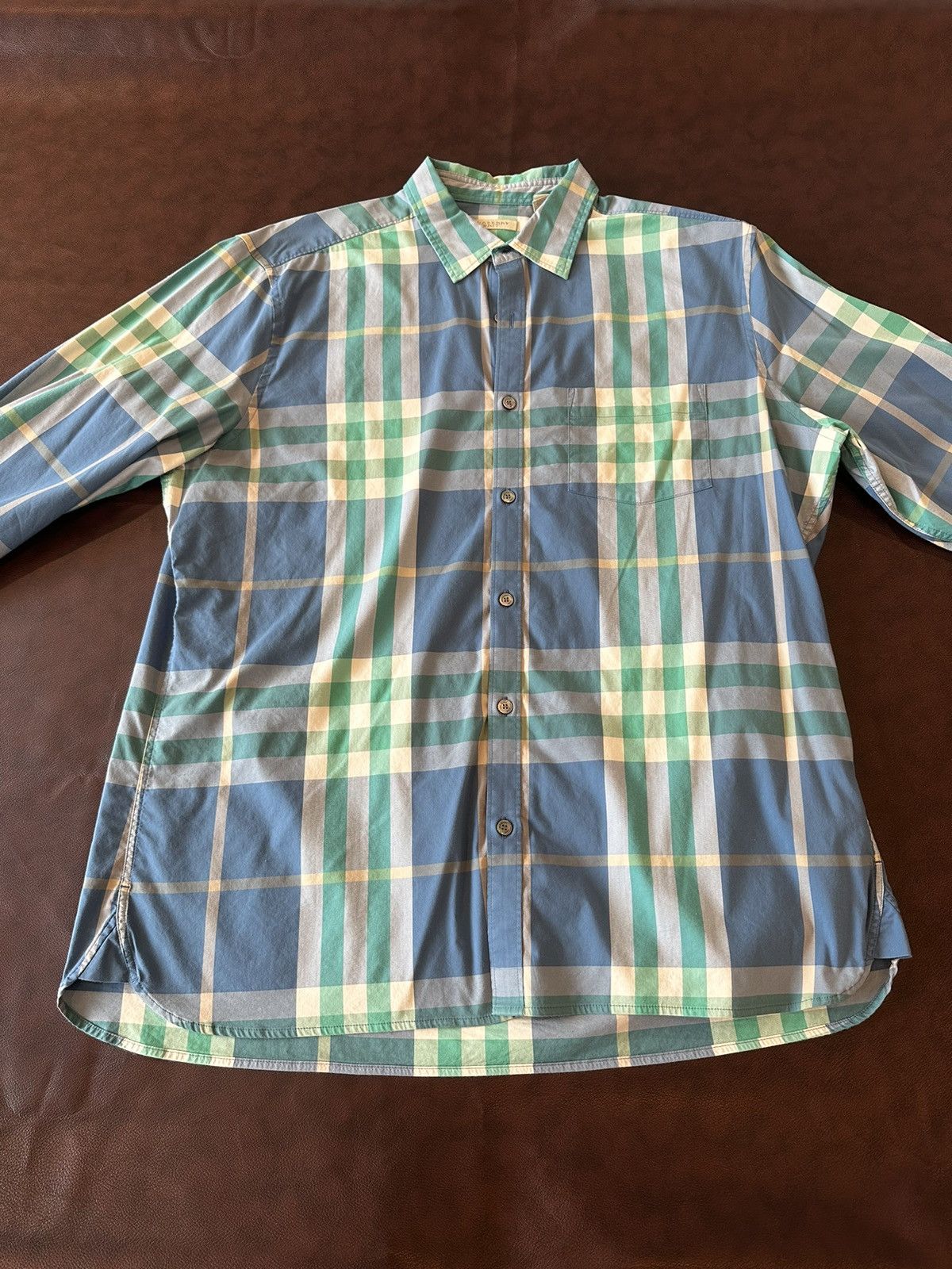 Image of Burberry Brit Shirt in Blue, Men's (Size XL)