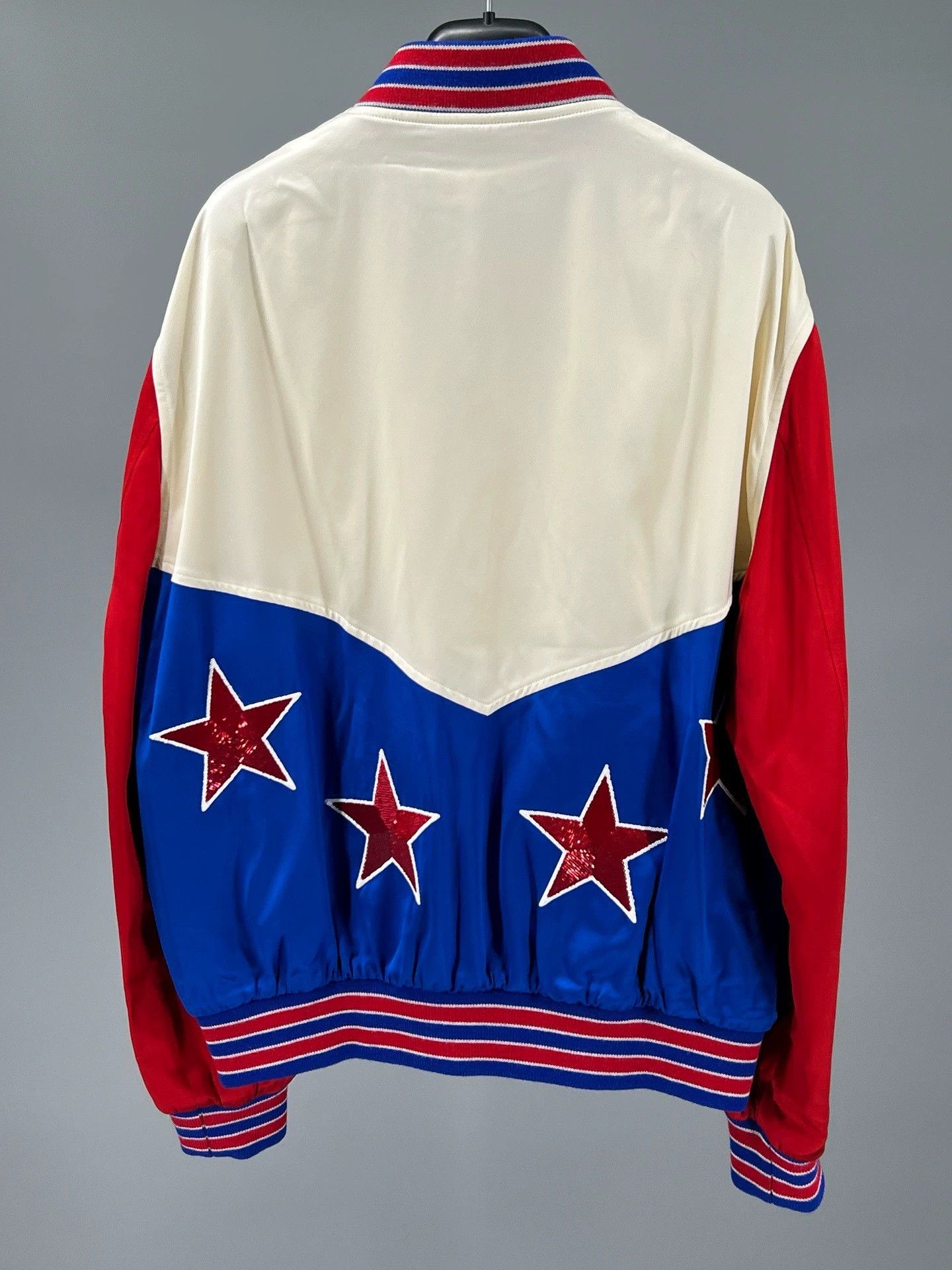 Celine celine red blue white sequined baseball jacket Size US M / EU 48-50 / 2 - 5 Thumbnail