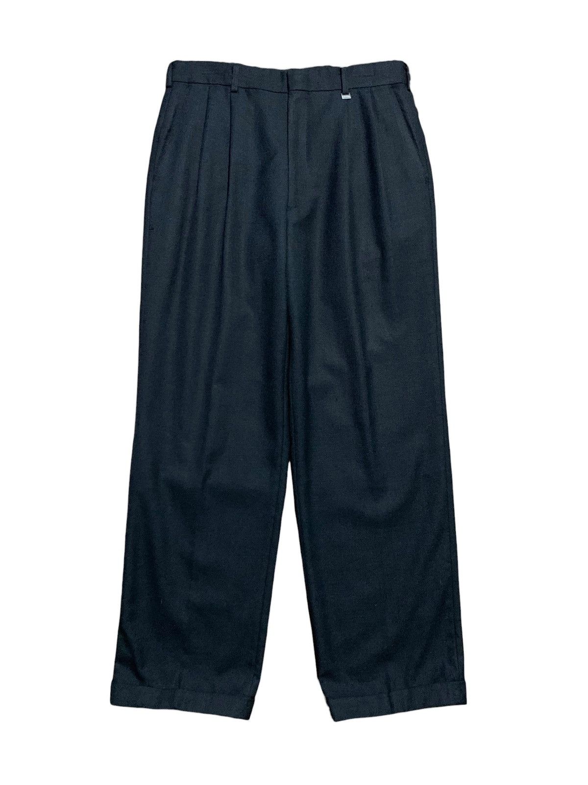 Balmain 2000s BALMAIN PARIS pleated baggy trouser dark grey Size US 30 / EU 46 - 1 Thumbnail