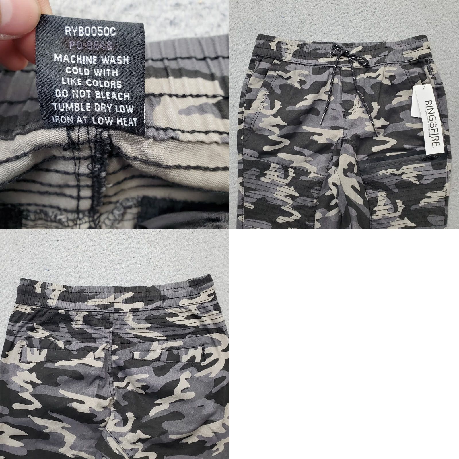 Ring Of Fire Ring Of Fire Mens Camouflage Moto Joggers Pants Size S Multicolor Stretch Drawstring Waist XSmall? Size US 29 - 8 Thumbnail