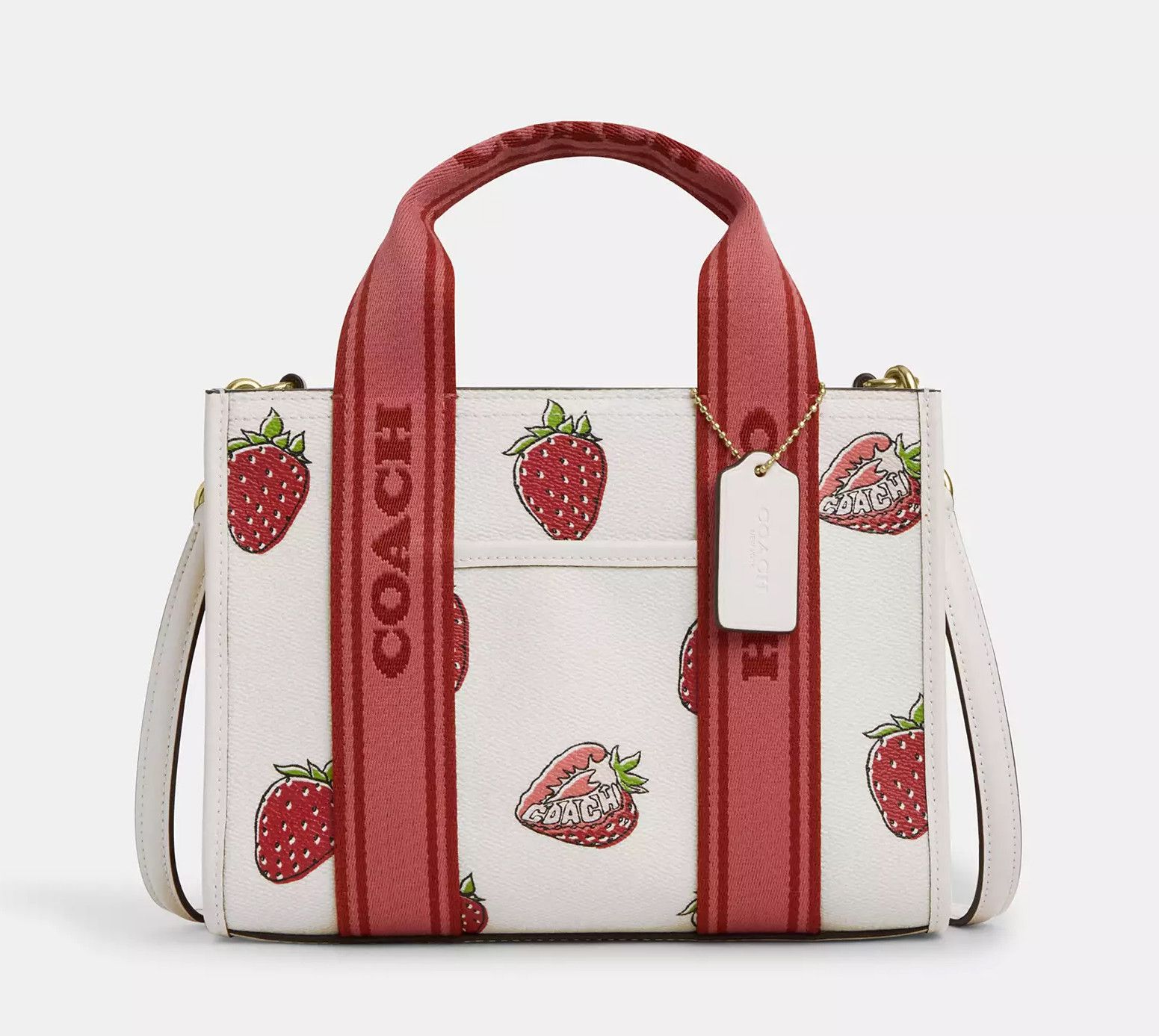 Coach Smith Tote Bag 24 With Strawberry Print CAR80 Size ONE SIZE - 10 Thumbnail