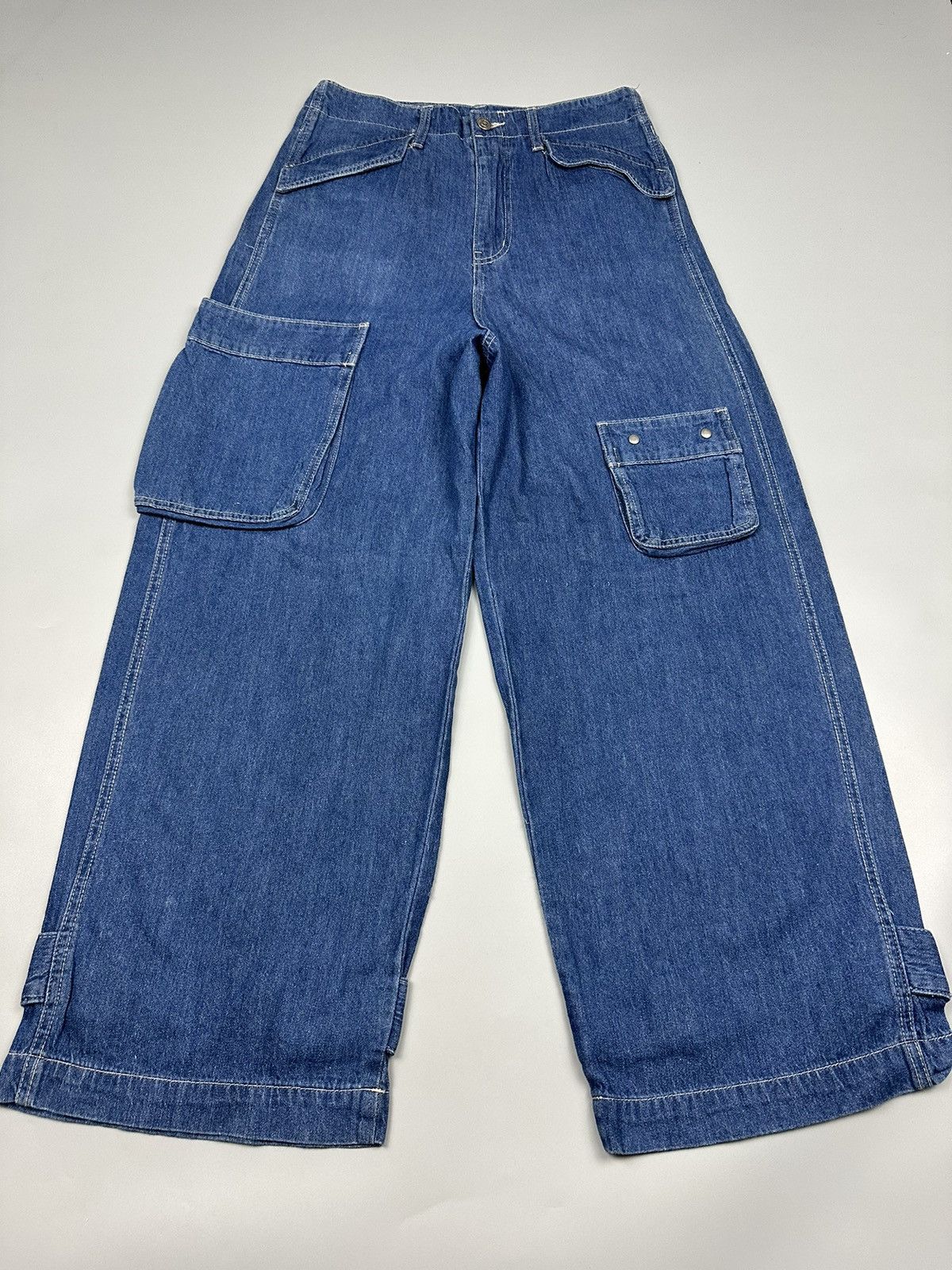 If Six Was Nine × Le Grande Bleu (L.G.B.) Vintage Mili Mili Baggy Multi Pocket Jeans Size US 30 / EU 46 - 3 Thumbnail