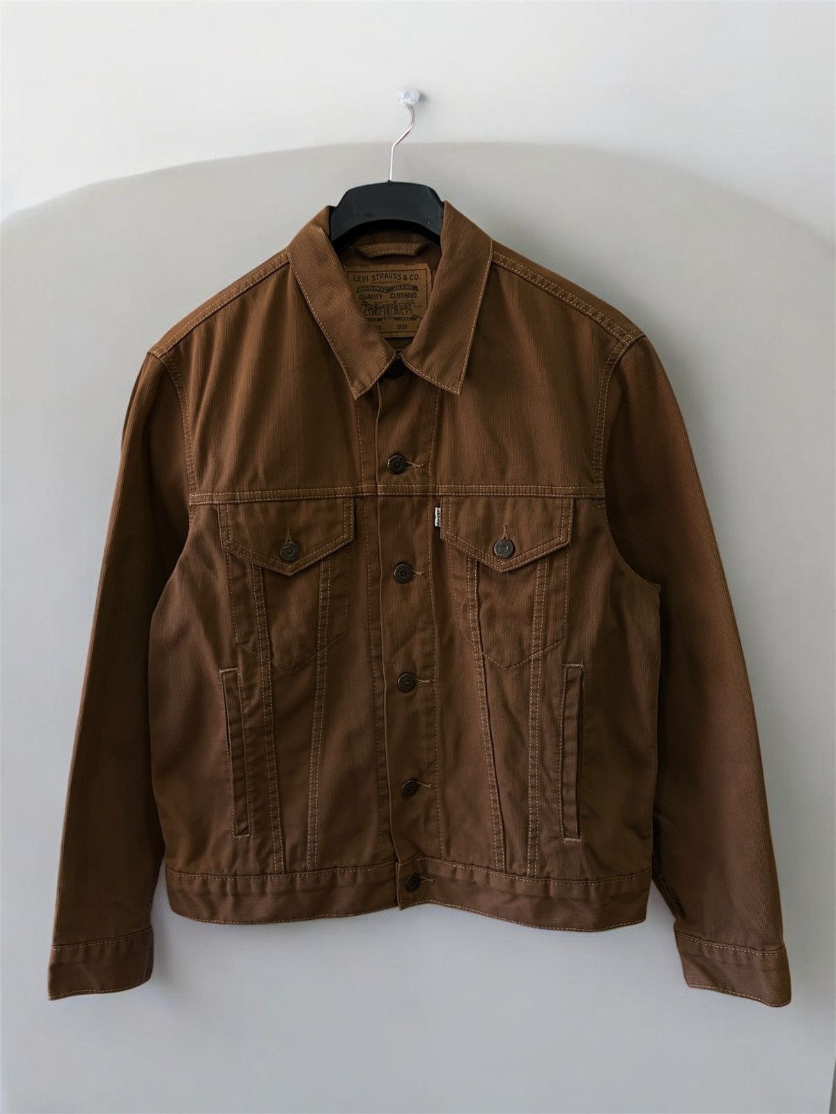 Levi's Vintage Levi’s 70503 Brown Canvas Trucker Jacket S Size US S / EU 44-46 / 1 - 1 Thumbnail