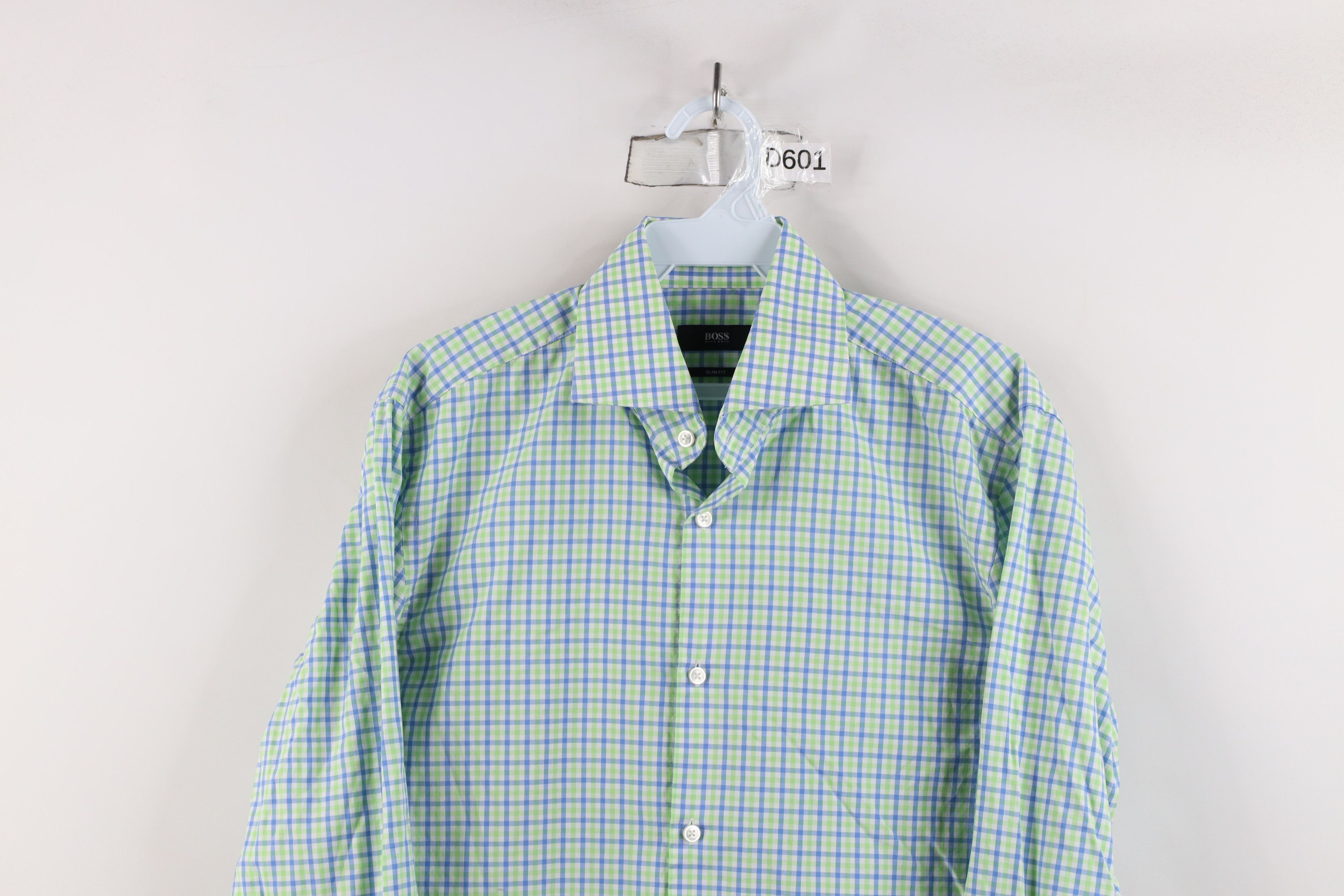 Hugo Boss × Vintage Hugo Boss Fit Collared Long Sleeve Button Shirt Green Plaid Size US S / EU 44-46 / 1 - 2 Thumbnail