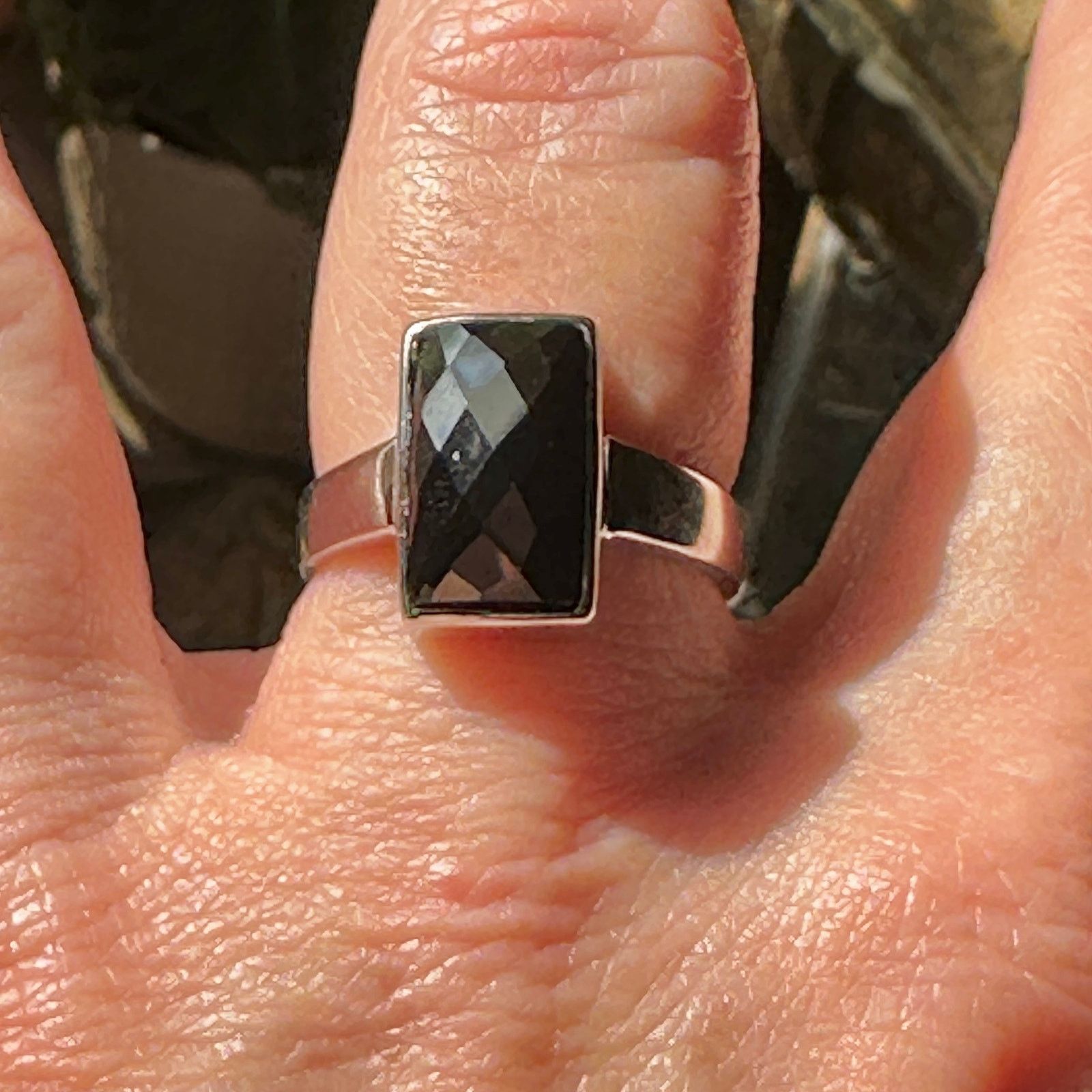 The Unbranded Brand Sterling Silver Black Faceted CZ Sterling Silver Ring Size 9 Size ONE SIZE - 7 Thumbnail