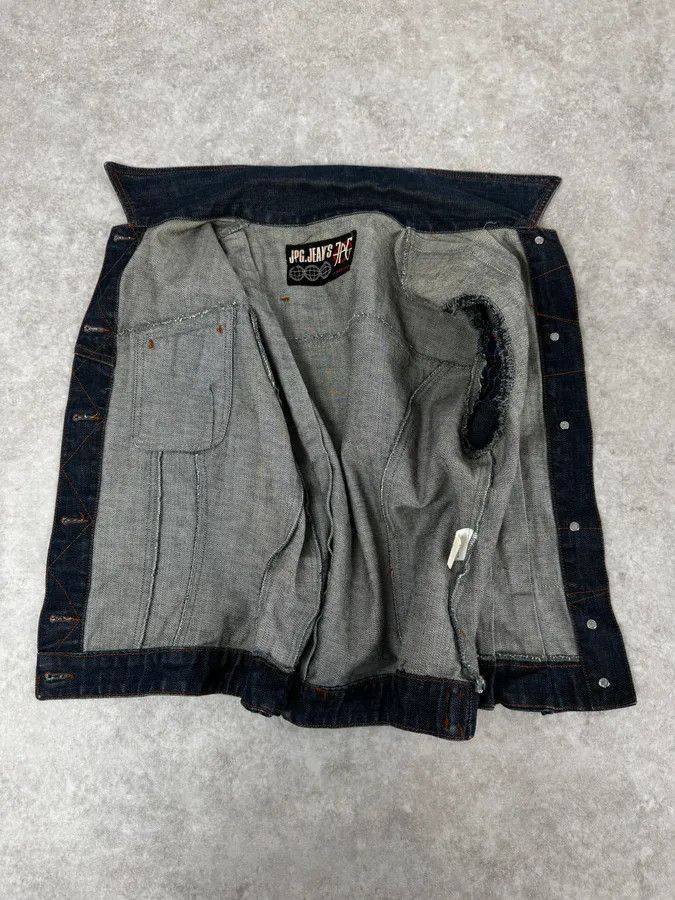 Jean Paul Gaultier 2000s Jean Paul Gaultier Blue Elastic Sleeveless Vest Denim Jacket Size S / US 4 / IT 40 - 7 Thumbnail