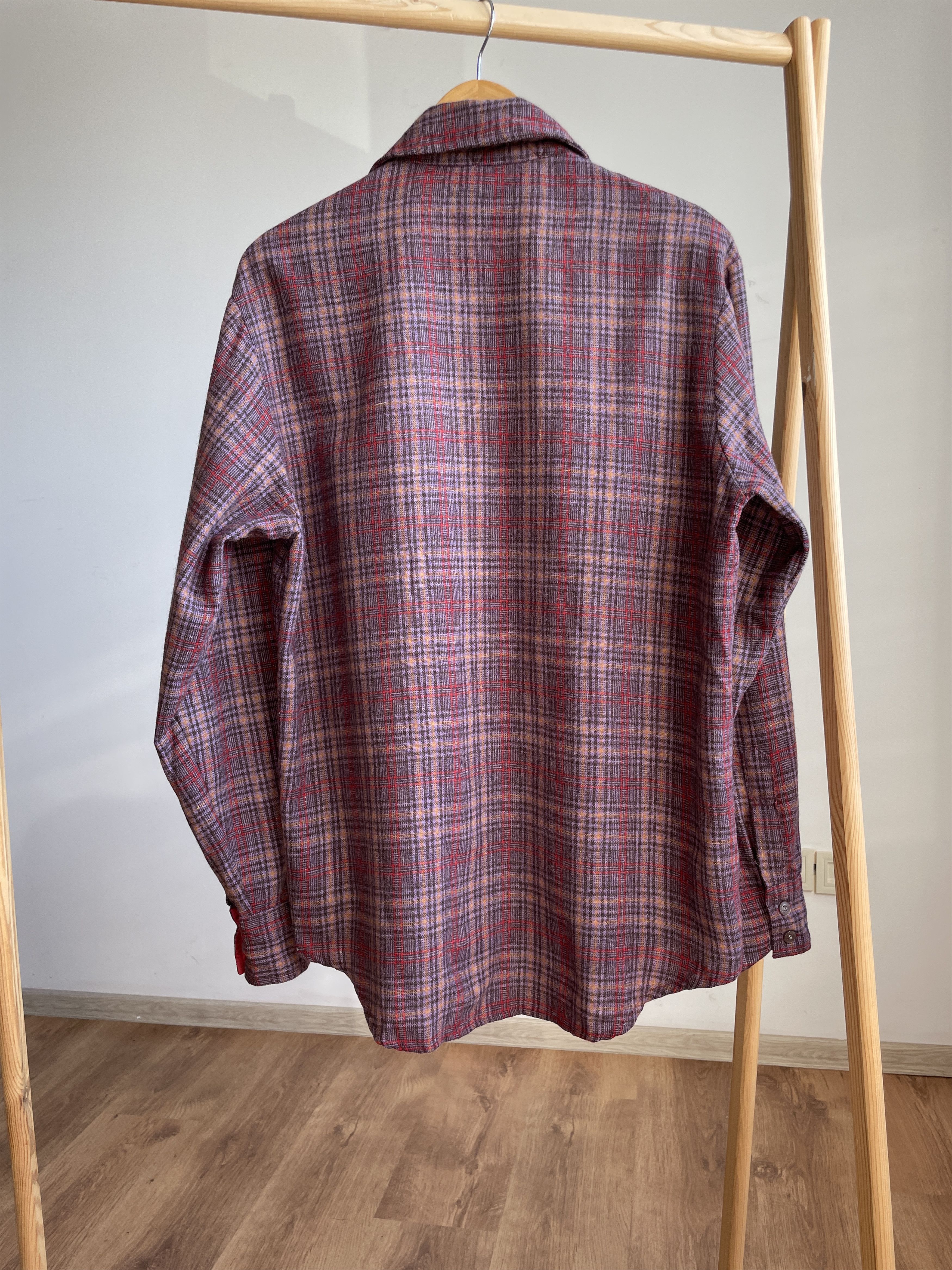 Vintage Western Gentelman VTG 70s Plaid Flannel Loop Collar Shirt Size US M / EU 48-50 / 2 - 2 Thumbnail