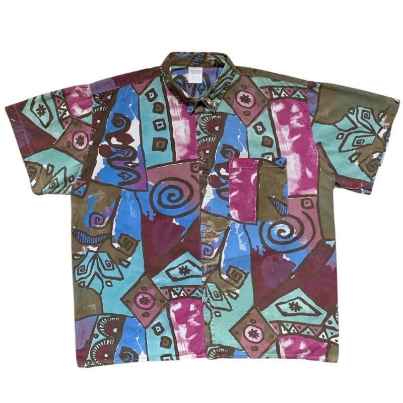 Vintage Vintage summer shirt with crazy patterns Size US L / EU 52-54 / 3 - 1 Thumbnail