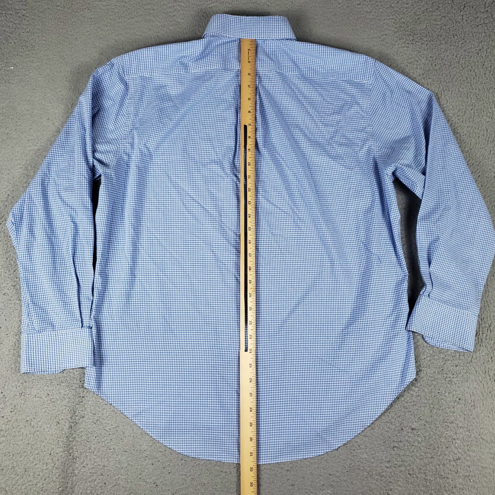 Ralph Lauren Ralph Lauren Dress Shirt Mens 16.5 Blue Check Long Sleeve Button Up Cotton Regular Fit Size 42R - 3 Thumbnail