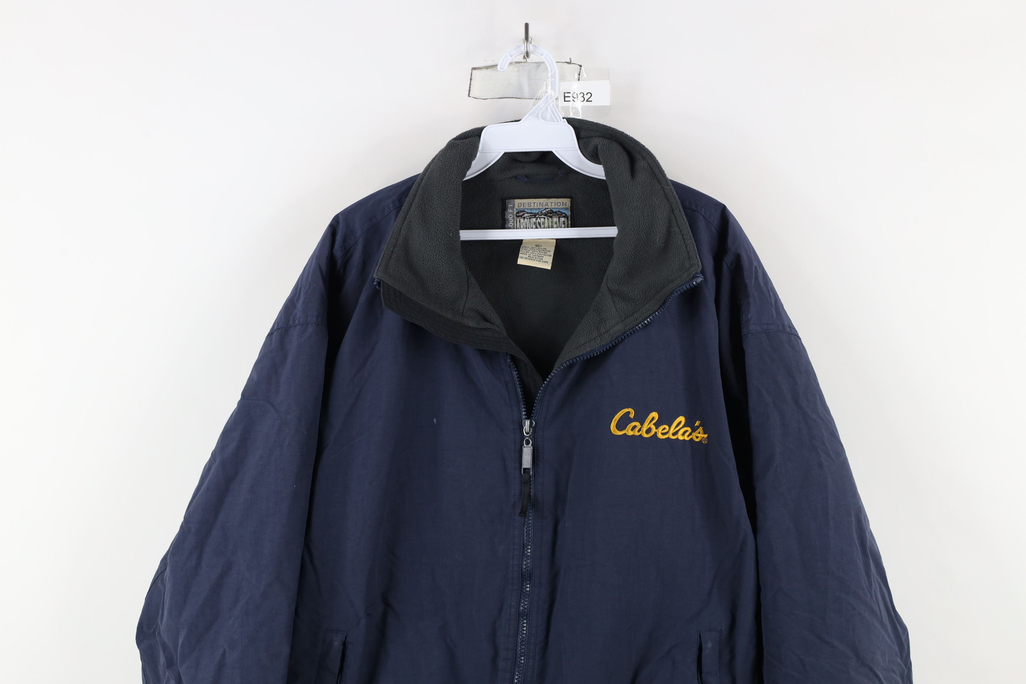 Cabelas × Vintage Vintage 90s Cabelas Fleece Lined Full Zip Bomber Jacket Blue Size US XL / EU 56 / 4 - 2 Thumbnail