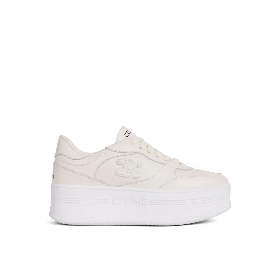 Celine CELINE $1050 Optic White Wedge Block Sneakers New & Authenti Size US 9 / IT 39 - 1 Thumbnail