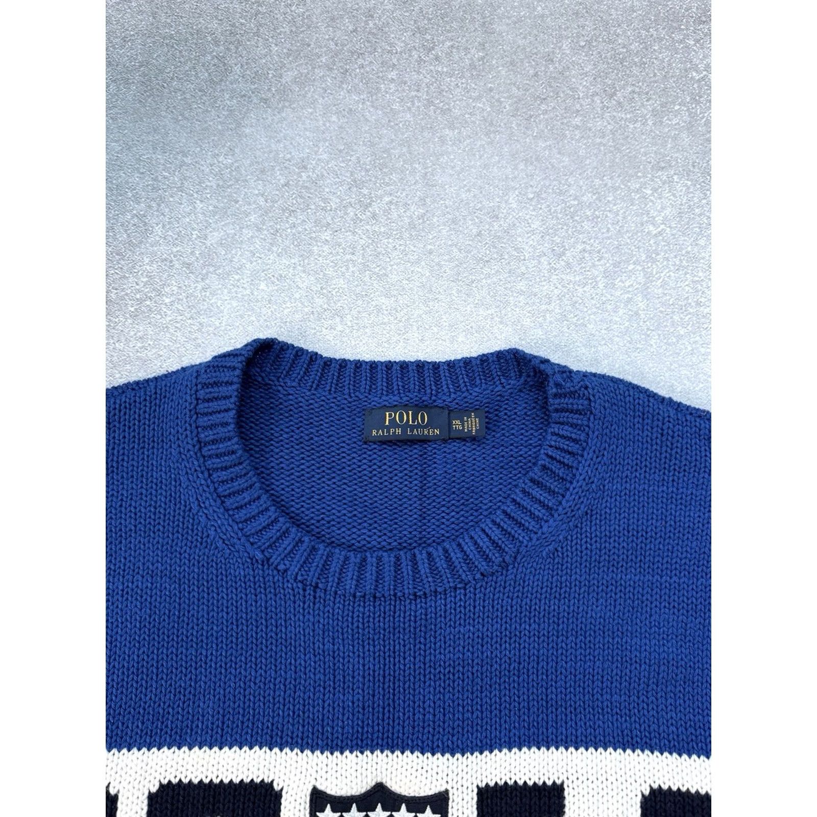 Polo Ralph Lauren Polo Ralph Lauren Sweater Shirt Men XXL Blue Chariots Of Fire Pullover Knit Cable Blue Mens Size US XXL / EU 58 / 5 - 6 Thumbnail