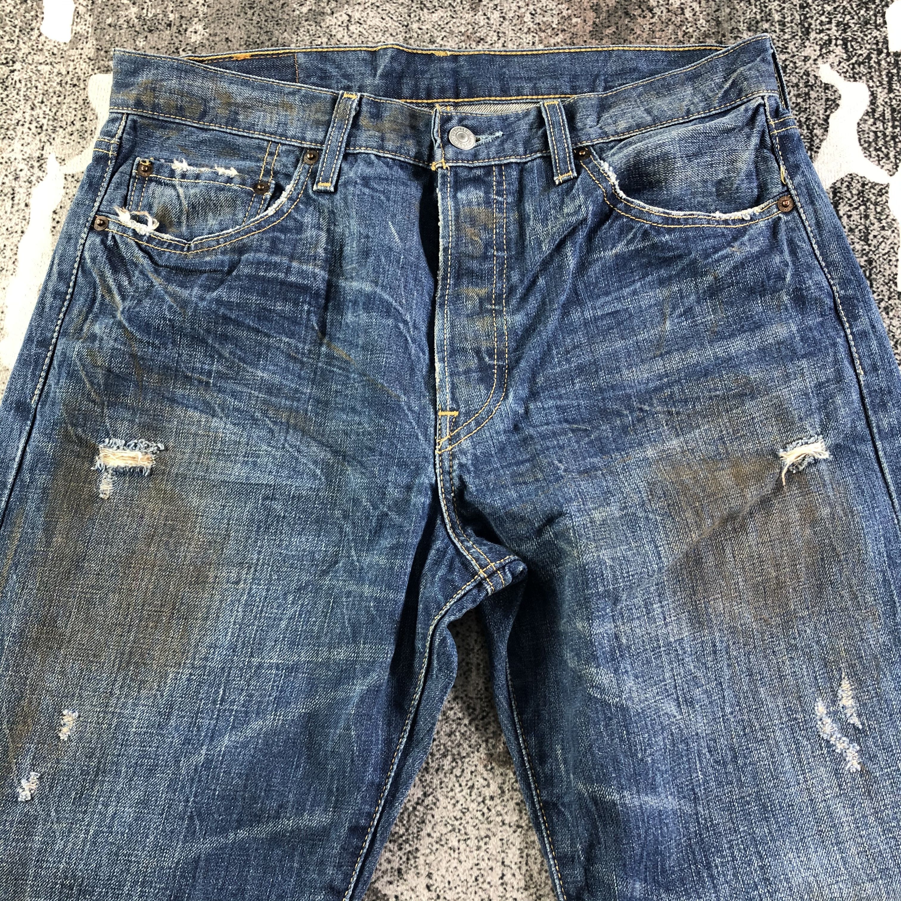Levi's Vintage Levis 501 Jeans Dirty Blue Denim KJ2421 Size US 32 / EU 48 - 3 Thumbnail