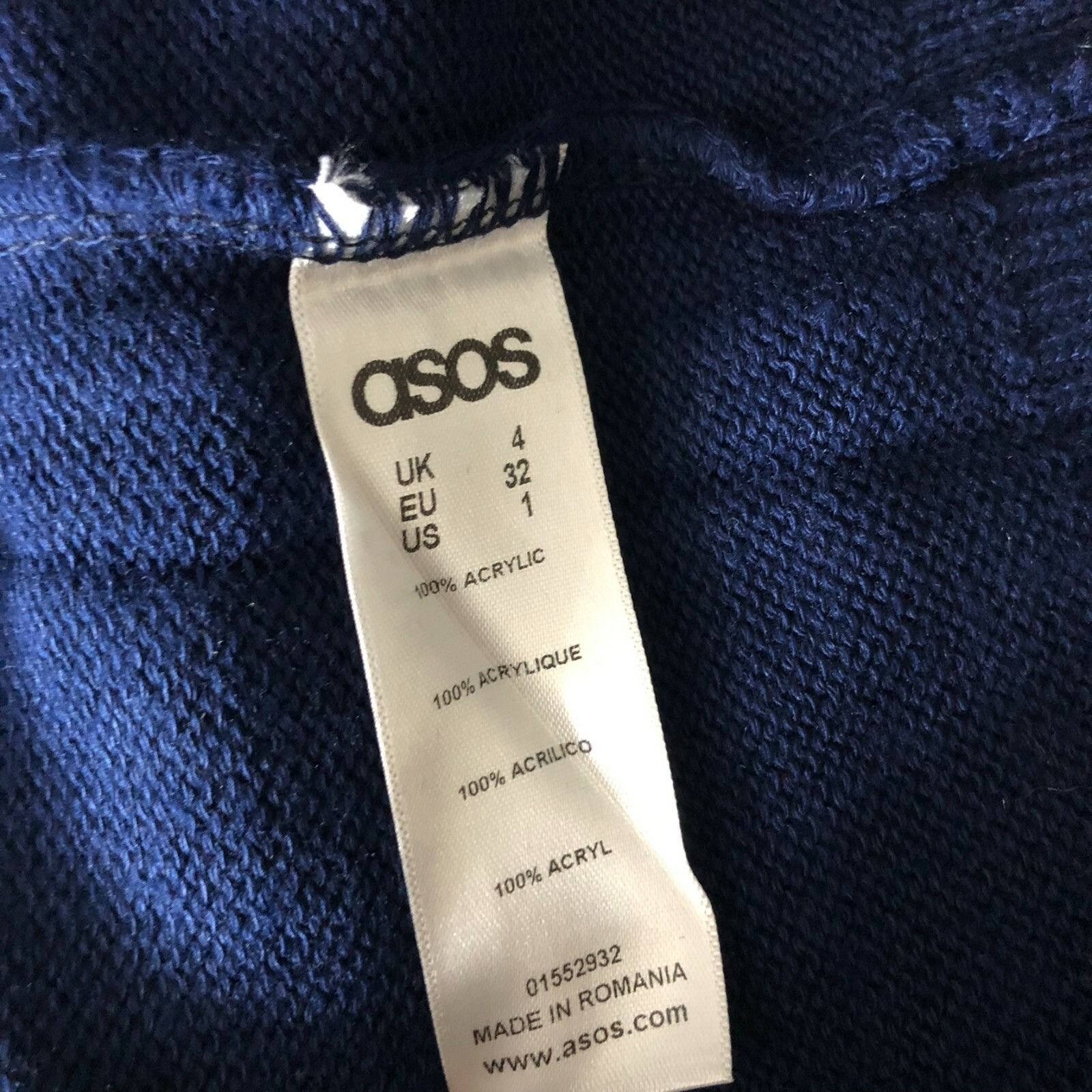 Asos Asos Petite Womens Sweater Crew Neck Knit Navy Blue Gray Siz Size XS / US 0-2 / IT 36-38 - 4 Thumbnail