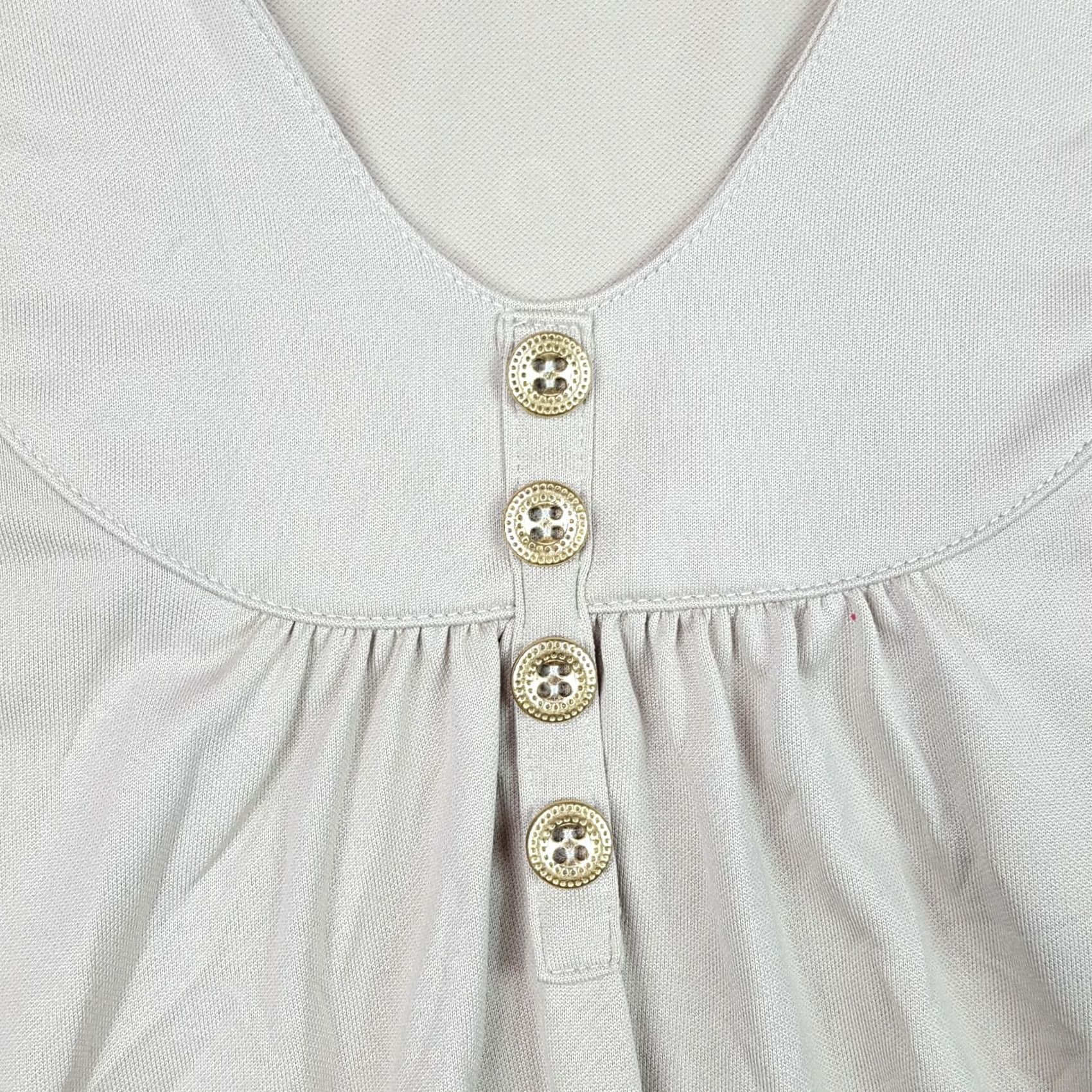 Izod VINTAGE IZOD Golf Tennis Polo Shirt Women's Size M Beige Pleated Cap Sleeve Long Sleeve Size M / US 6-8 / IT 42-44 - 3 Thumbnail