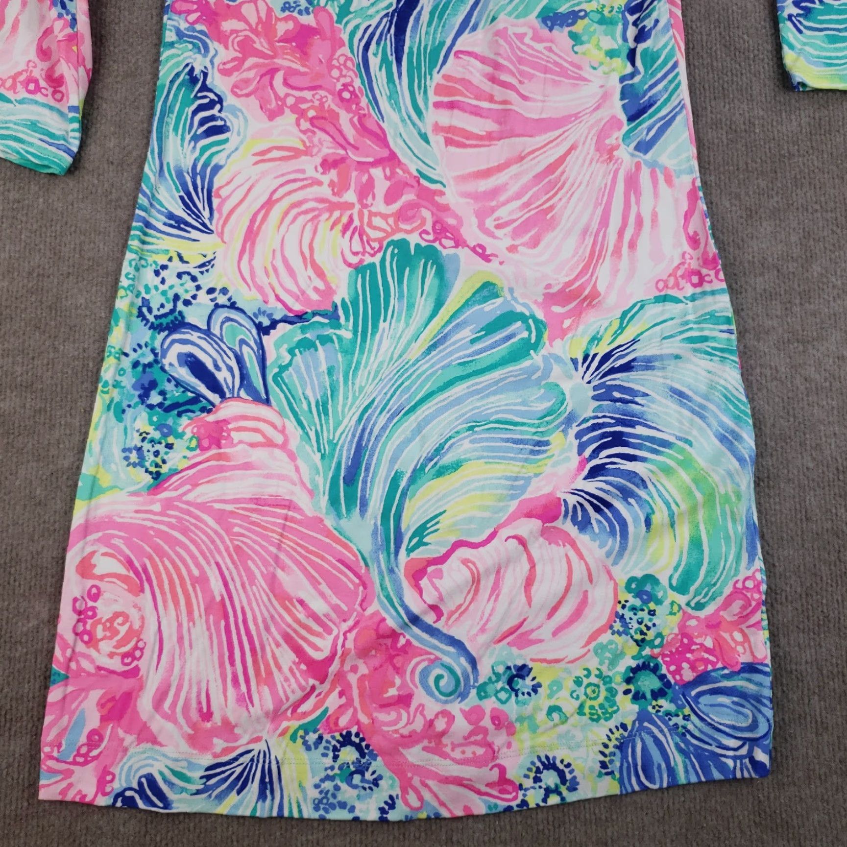Lilly Pulitzer VINTAGE Lilly Pulitzer Laurana Dress Womens XS Pink Blue Off the Shoulder Beach Please Size XS / US 0-2 / IT 36-38 - 7 Thumbnail