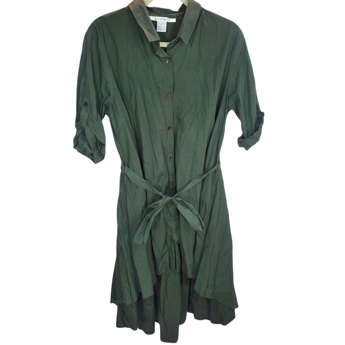Other K Jordan Green High Low Button Dress XL Size XL / US 12-14 / IT 48-50 - 1 Thumbnail