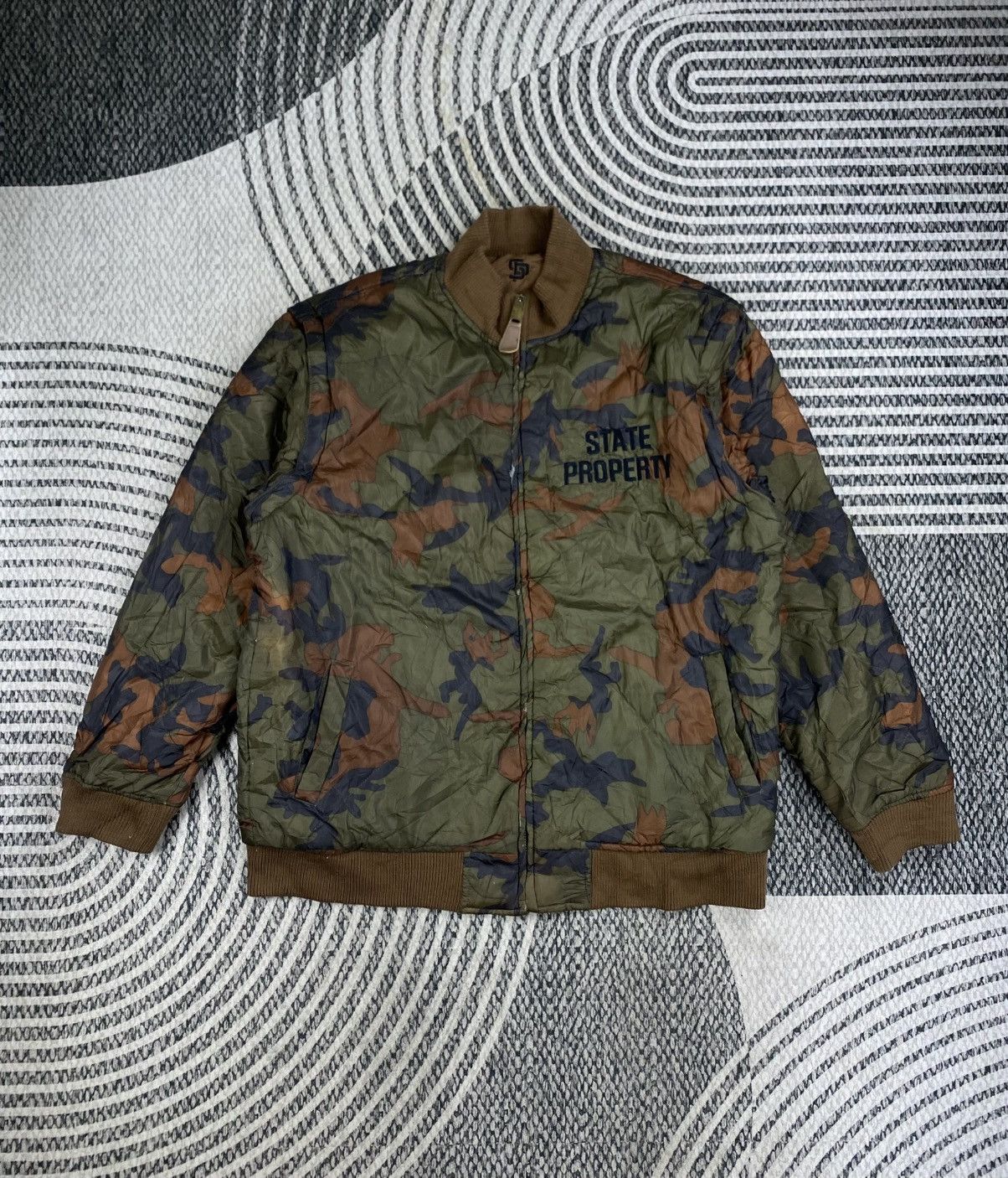 Japanese Brand Vtg State Property Camouflage Reversible Jacket Size US L / EU 52-54 / 3 - 1 Thumbnail