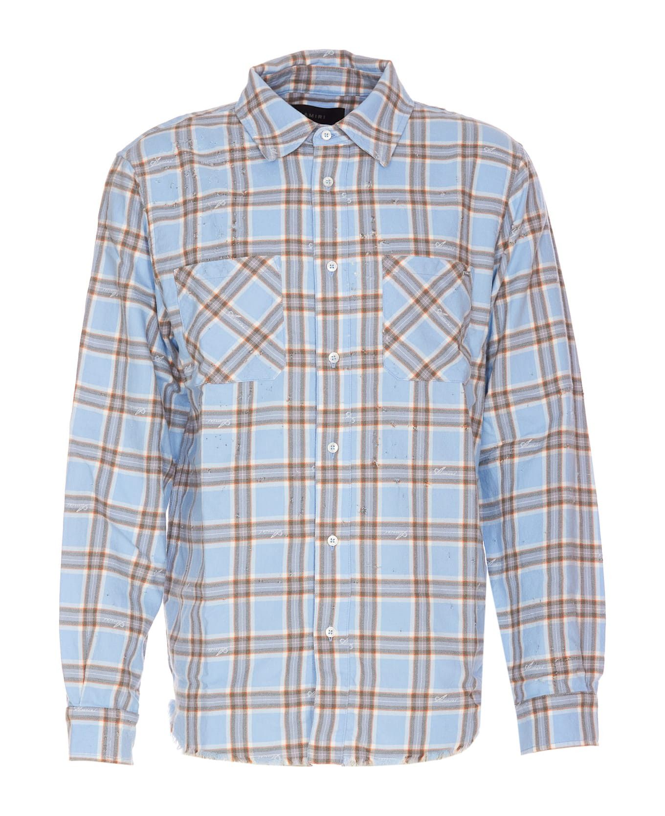 Amiri o1mle0326 Amiri Shotgun Flannel Button Shirt in Multicolor Size US L / EU 52-54 / 3 - 1 Thumbnail