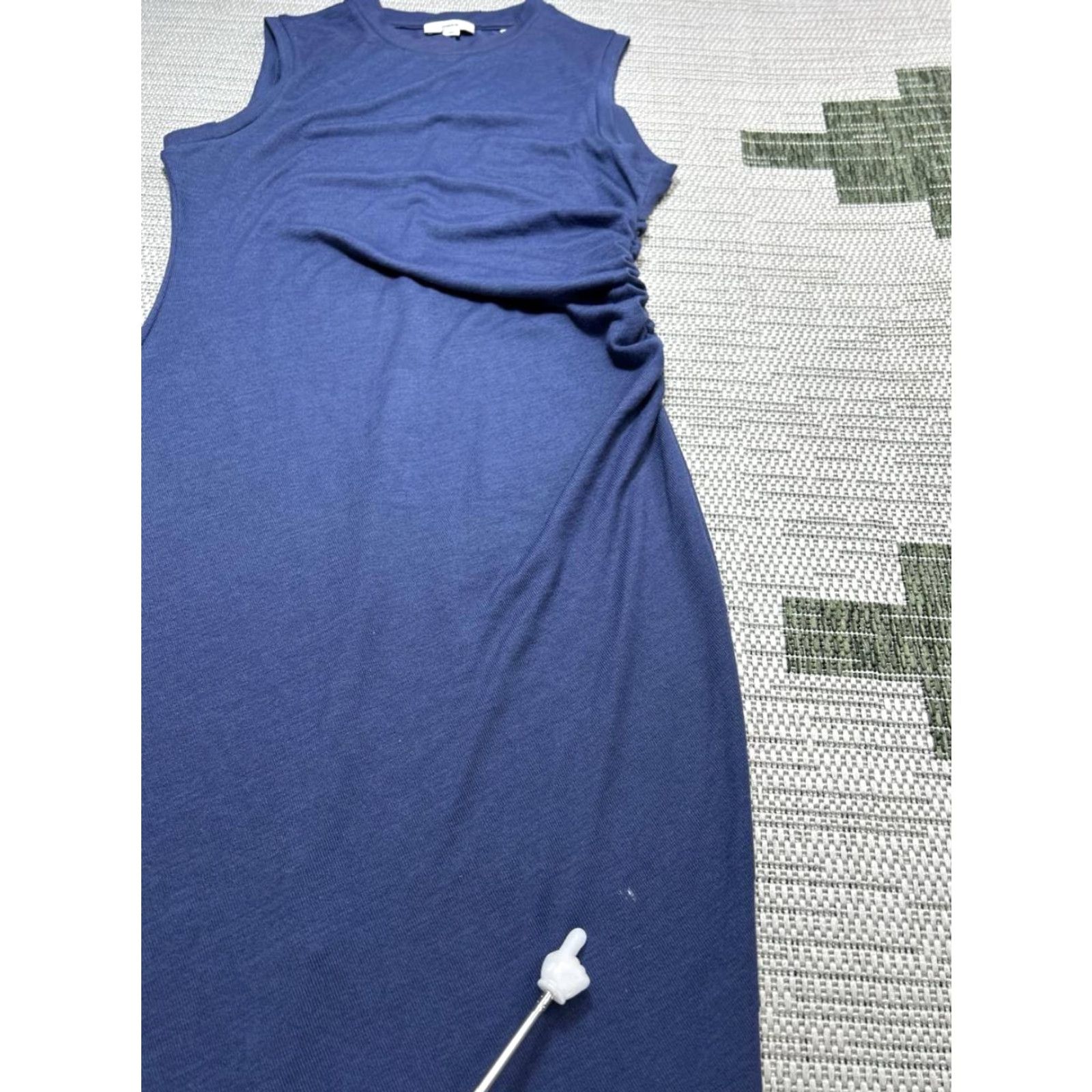 Vince Vince Dress Womens Medium Blue Bodycon Midi Wrap Sleeveless Crew Neck Casual Party/Cocktail Stretch 90s? Size M / US 6-8 / IT 42-44 - 5 Thumbnail