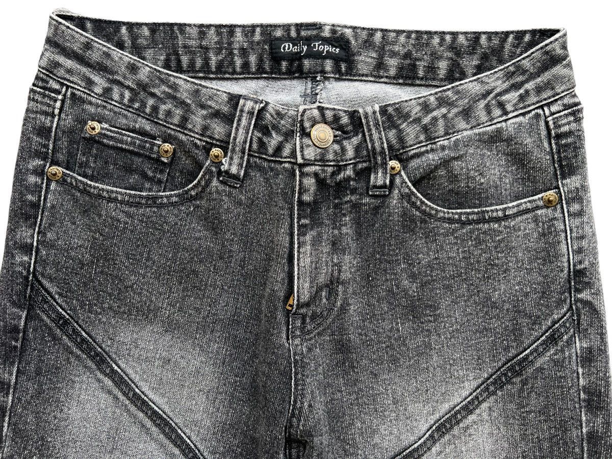 Japanese Brand Flare💥 Daily Topic Patchwork Black Bootcut Pants Jeans 29x29 Size 29" - 6 Thumbnail