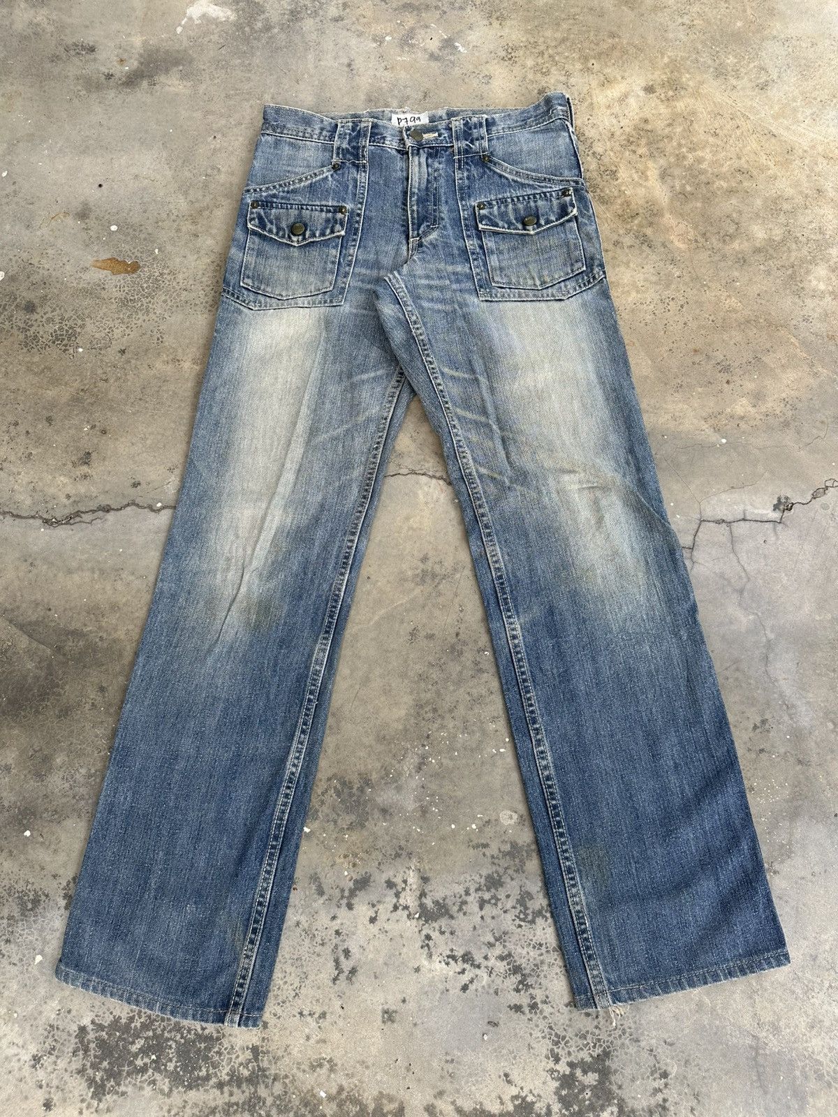 Lee Lee Archive Style Utility Denim Bush Pants Workwear Fit Size US 29 - 1 Thumbnail