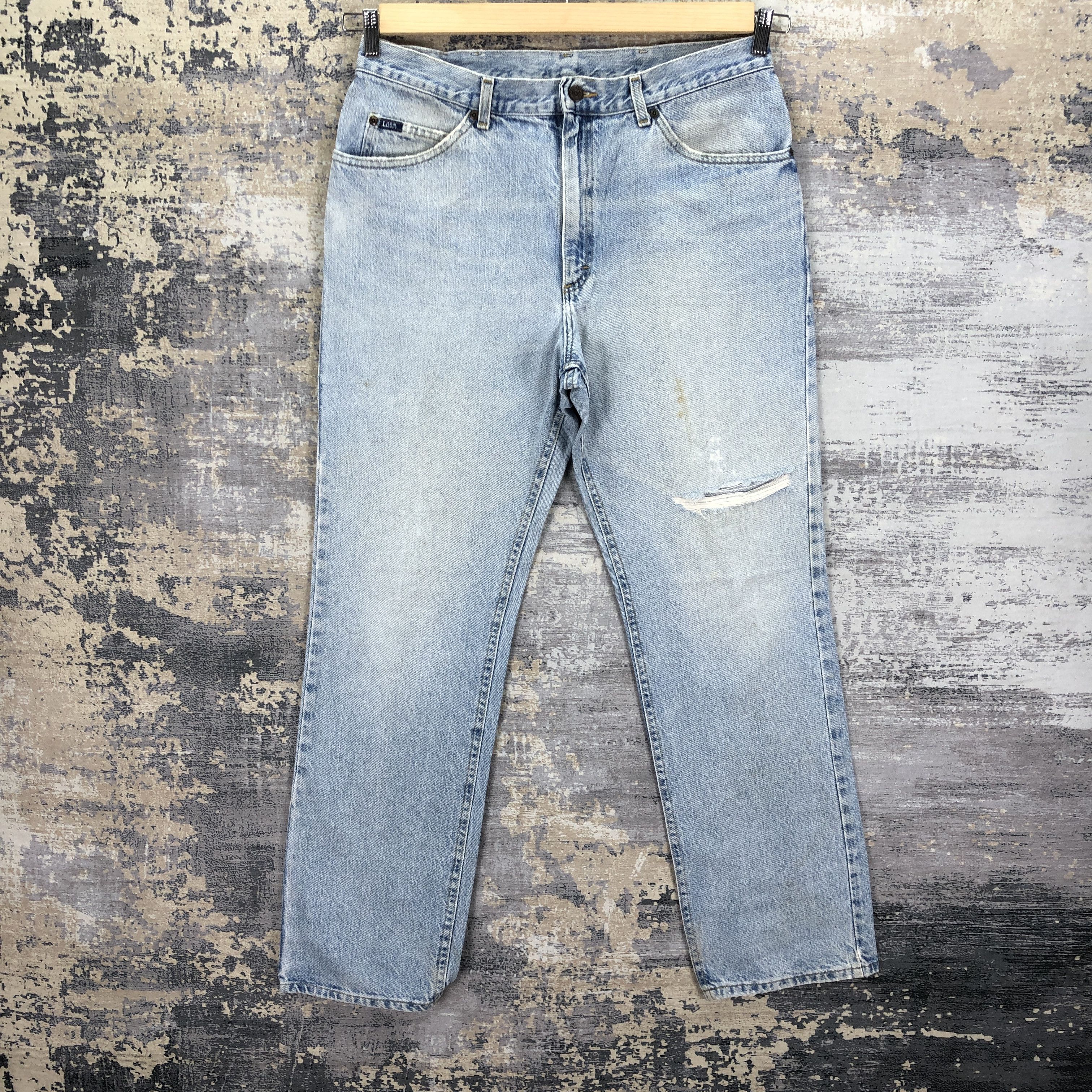Lee Vintage Distressed Lee Faded Jeans Light Wash Lee Denim Size US 34 / EU 50 - 1 Thumbnail
