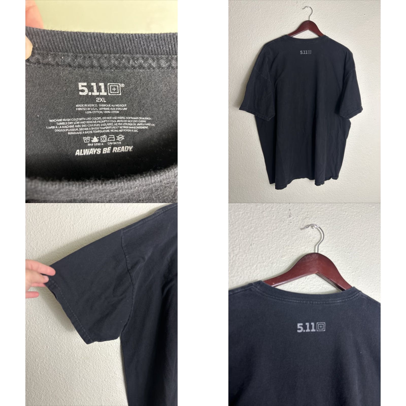 Vintage VINTAGE? (No) 5.11 Tactical Mens 2XL Short Sleeve T-Shirt Black USA Flag Shirt Mens Black 2XL USA flag 5.11 Tactical Shirt Size US XXL / EU 58 / 5 - 8 Thumbnail