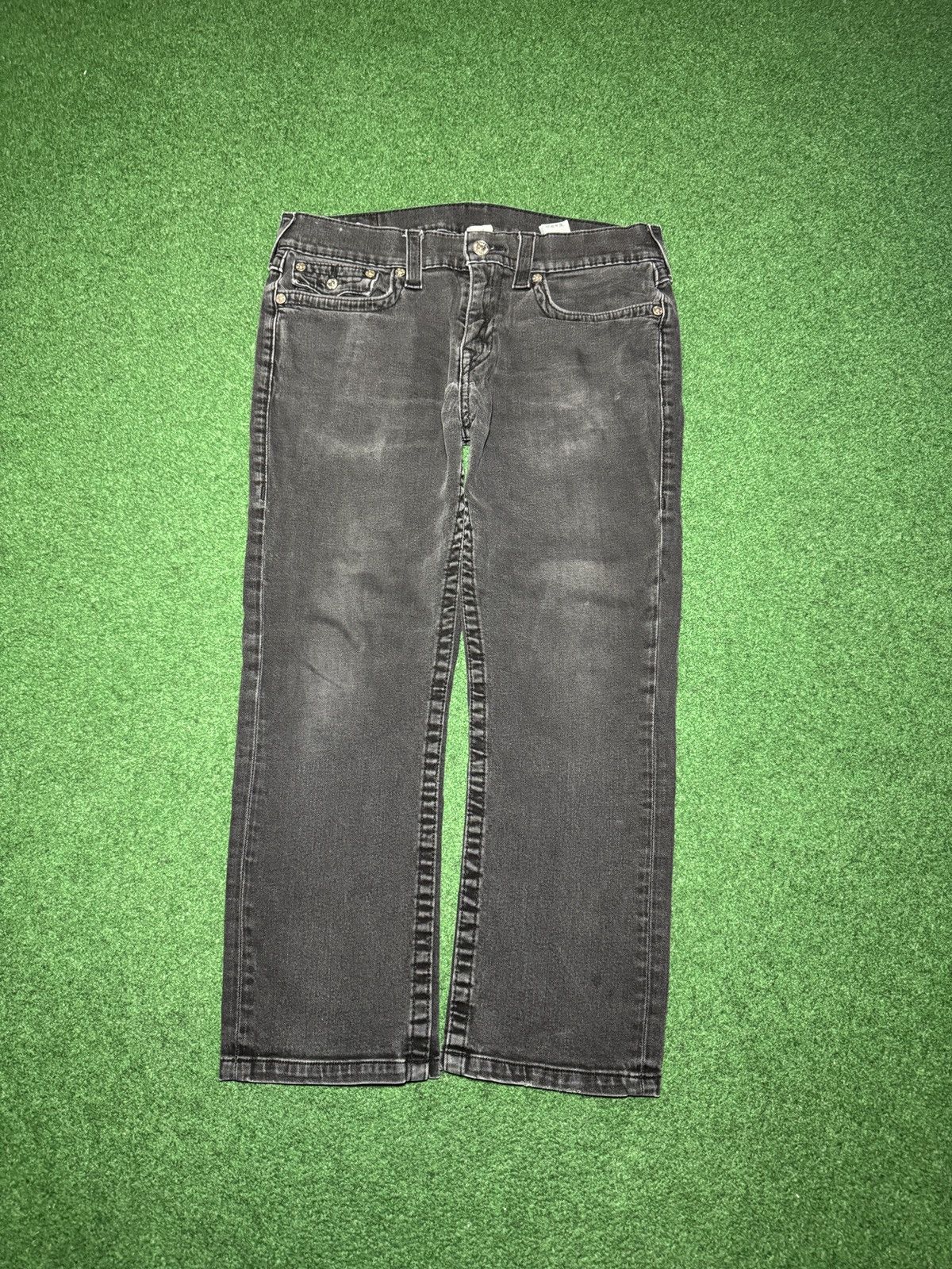 True Religion True Religion Black Denim Straight Leg 34x26 Y2K Jeans Size US 34 / EU 50 - 4 Thumbnail