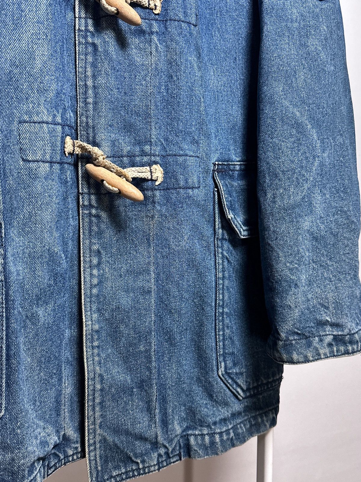 Valentino Valentino Vintage 1980s Denim Jeans Duffle Coat Jacket Size US L / EU 52-54 / 3 - 7 Thumbnail