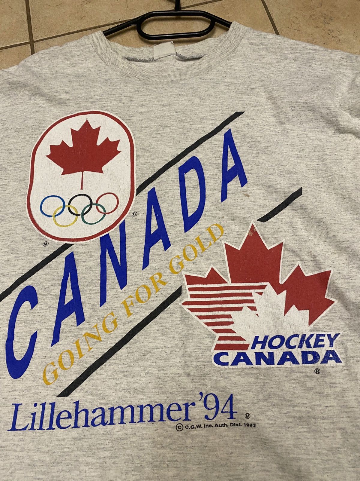 NHL Vintage hockey canada lillehammer tee 90s Size US XL / EU 56 / 4 - 5 Thumbnail