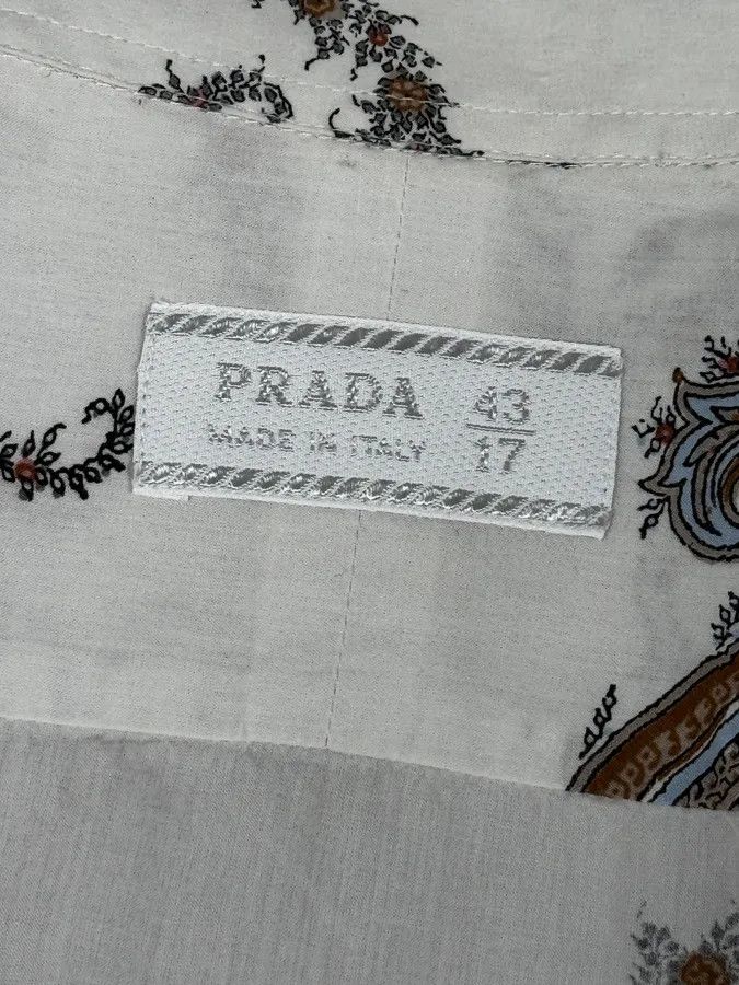 Prada 2000s Prada White Paisley Pattern Light Shirt Size US M / EU 48-50 / 2 - 11 Thumbnail