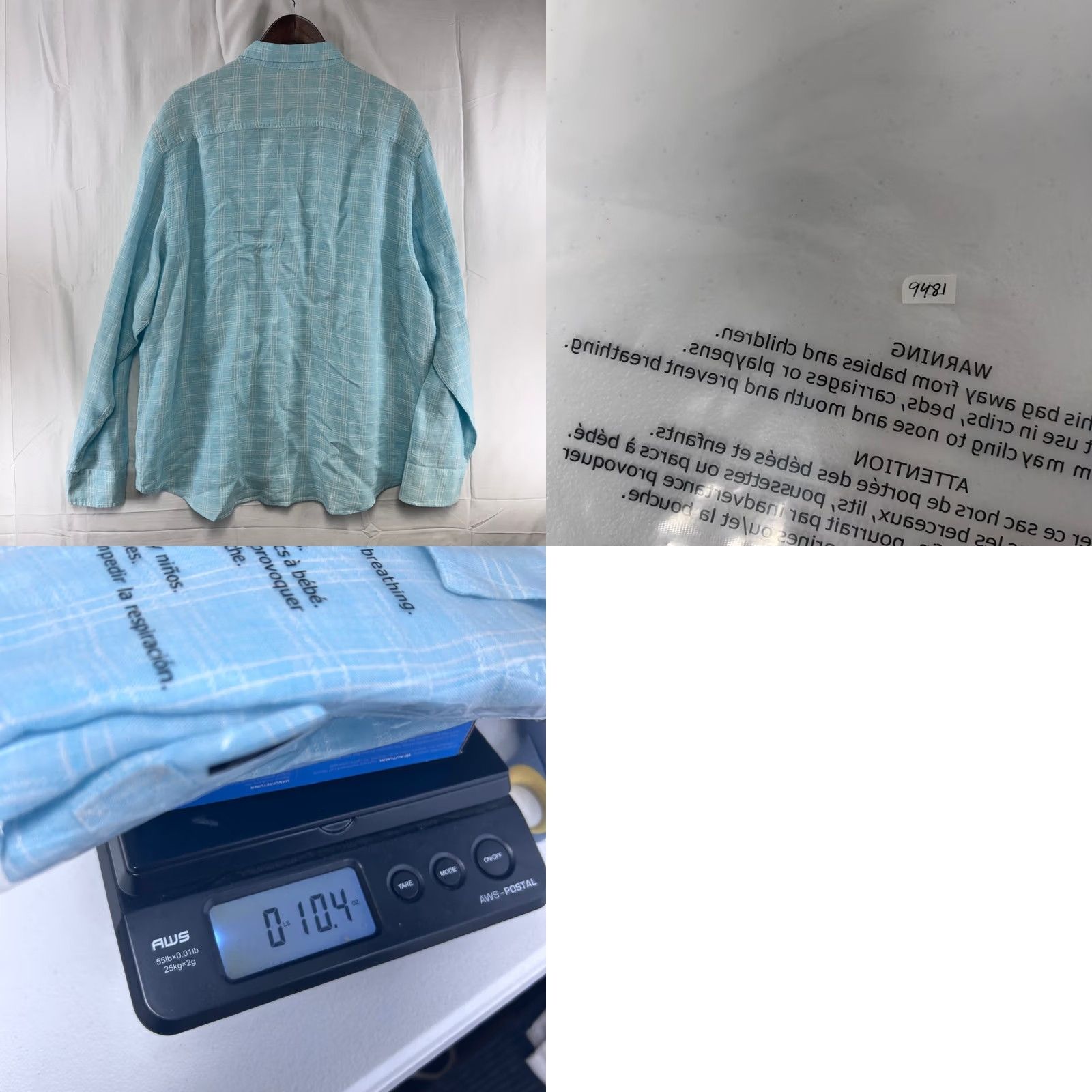 Tommy Bahama Tommy Bahama Shirt Mens XL Light Blue Linen Button Front Windowpane Check Size US XL / EU 56 / 4 - 8 Thumbnail