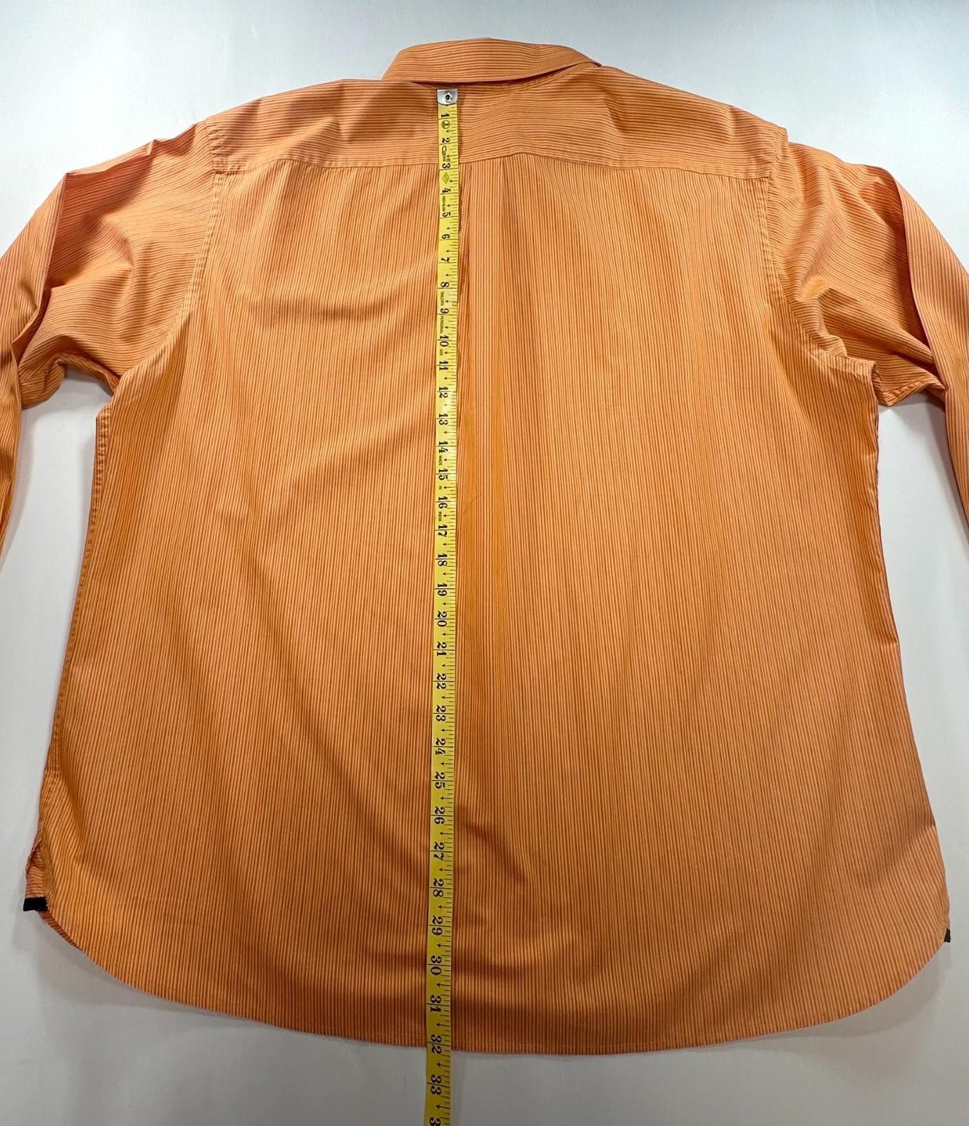 Gap Gap Striped 100% Cotton Classic Fit Button Up Orange 2XL Size US XXL / EU 58 / 5 - 5 Thumbnail