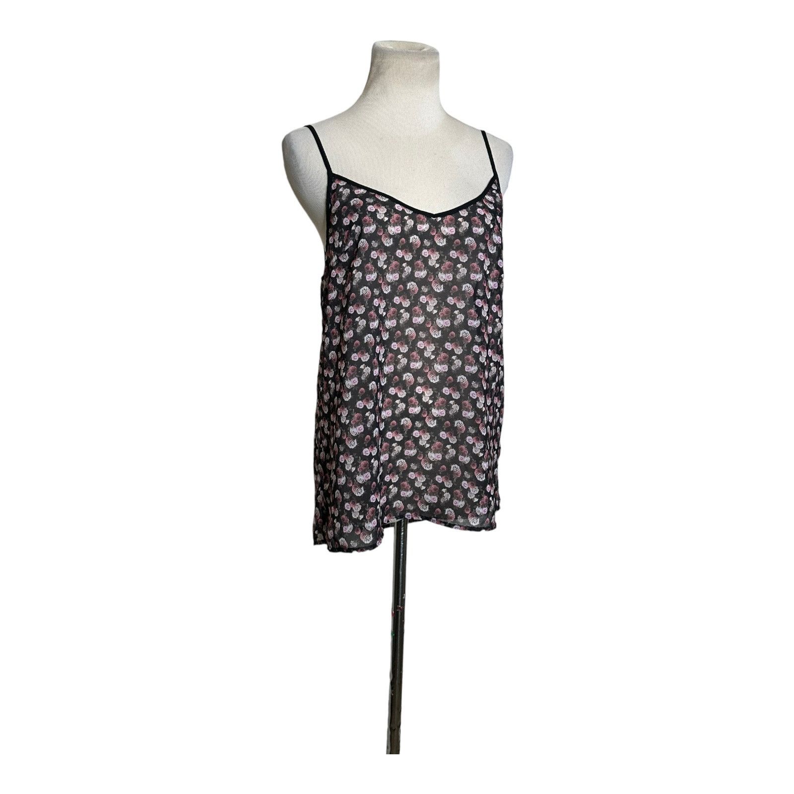 Divided Divided black floral semi sheer open back casual cami size 8 Size M / US 6-8 / IT 42-44 - 9 Thumbnail