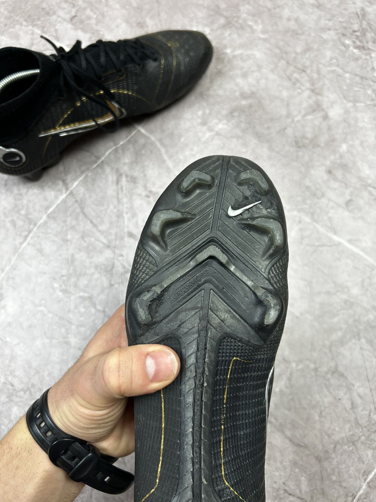 Nike Nike Mercurial Superfly 8 Pro FG Black Metallic Gold Size US 9.5 / EU 42-43 - 13 Thumbnail