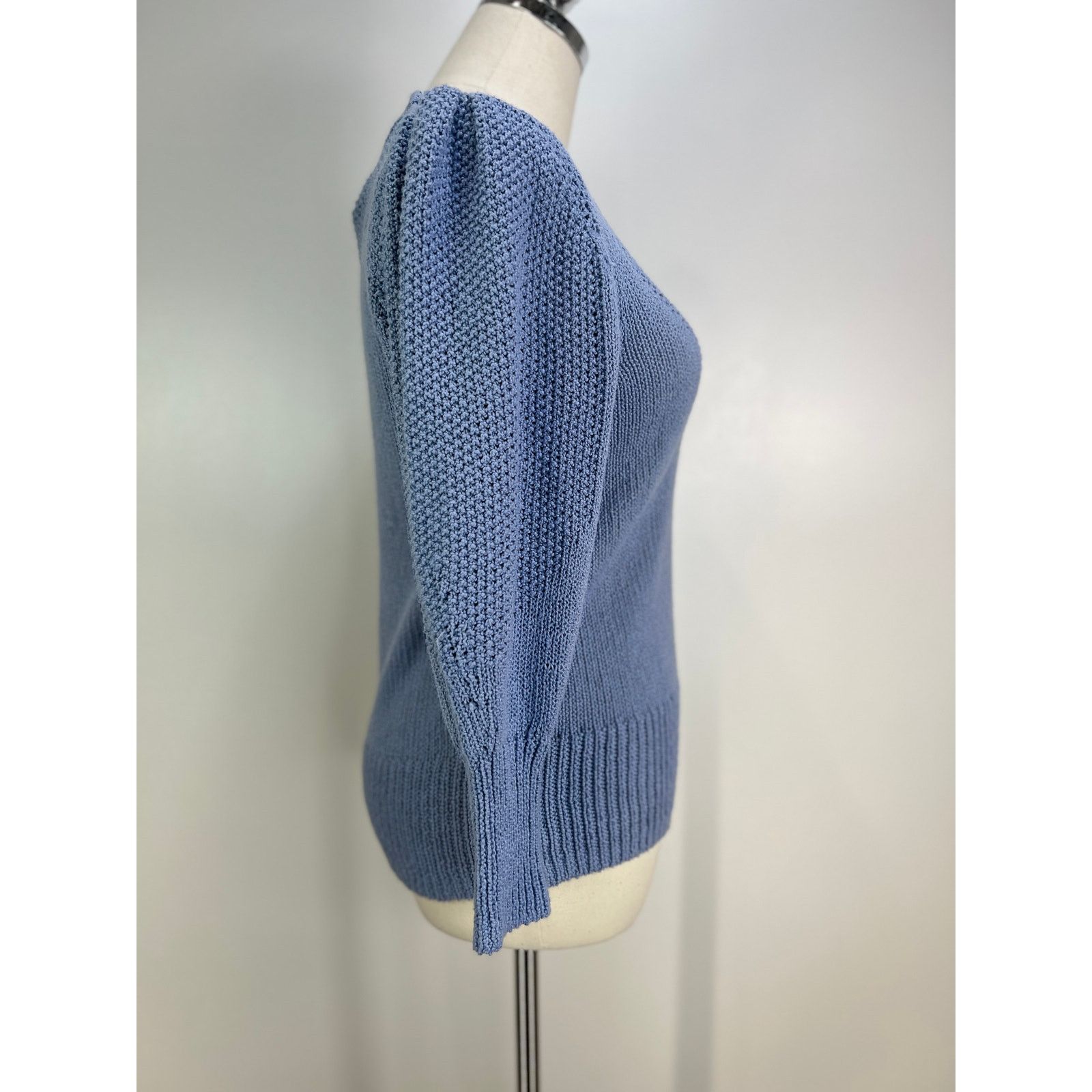 Brochu Walker Brochu Walker Saskia Vee Cotton Knit Pullover Sweater Blue Size S / US 4 / IT 40 - 5 Thumbnail