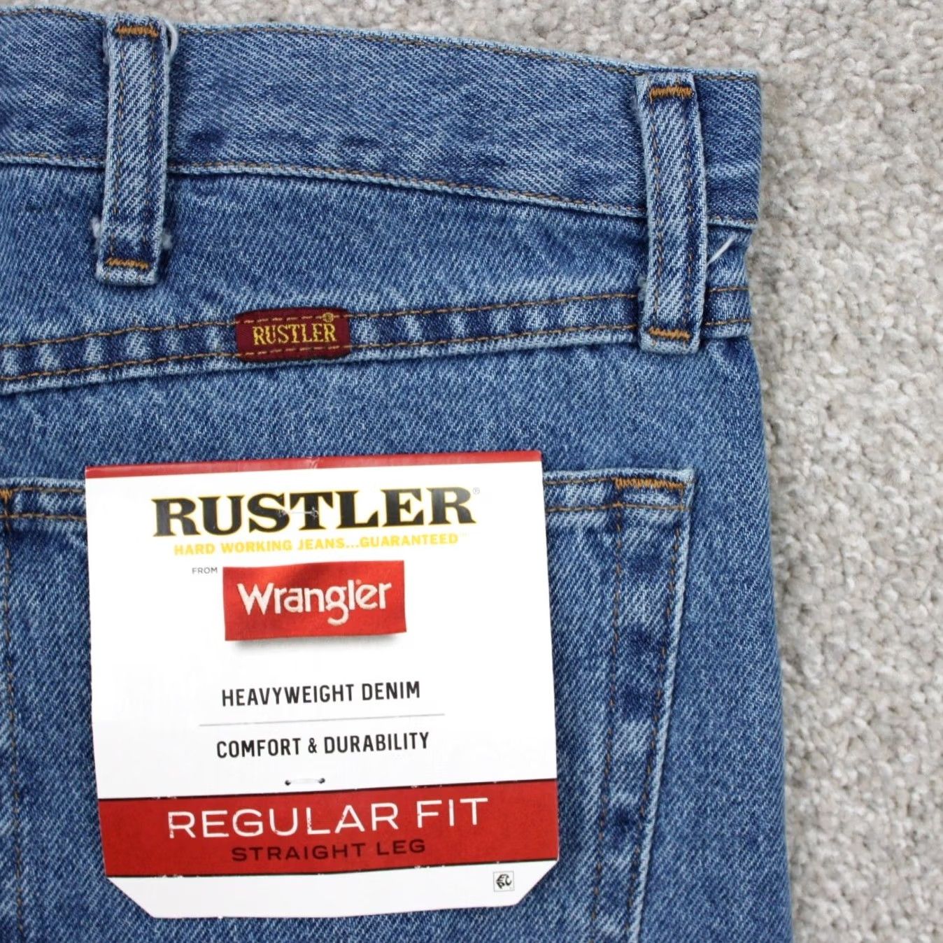 Wrangler Wrangler Rustler Jeans NWT Men 38x34 Blue Regular Fit Heavyweight Denim Straight Size US 38 / EU 54 - 2 Thumbnail