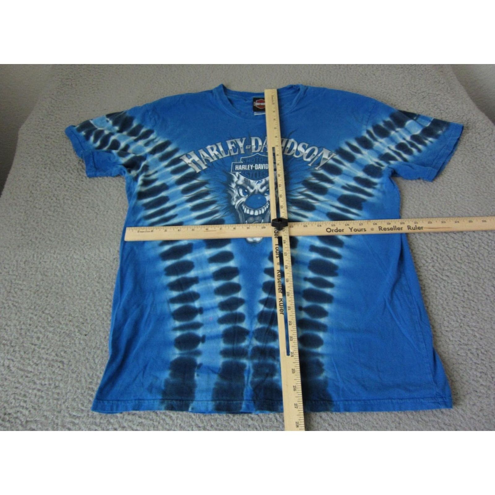Harley Davidson VINTAGE Harley-Davidson Shirt Mens L Blue Tie Dye Clown Big Barn Adult Harley-Davidson Shirt Mens L Blue Tie Dye Clown Big Barn Adult Size US L / EU 52-54 / 3 - 6 Thumbnail