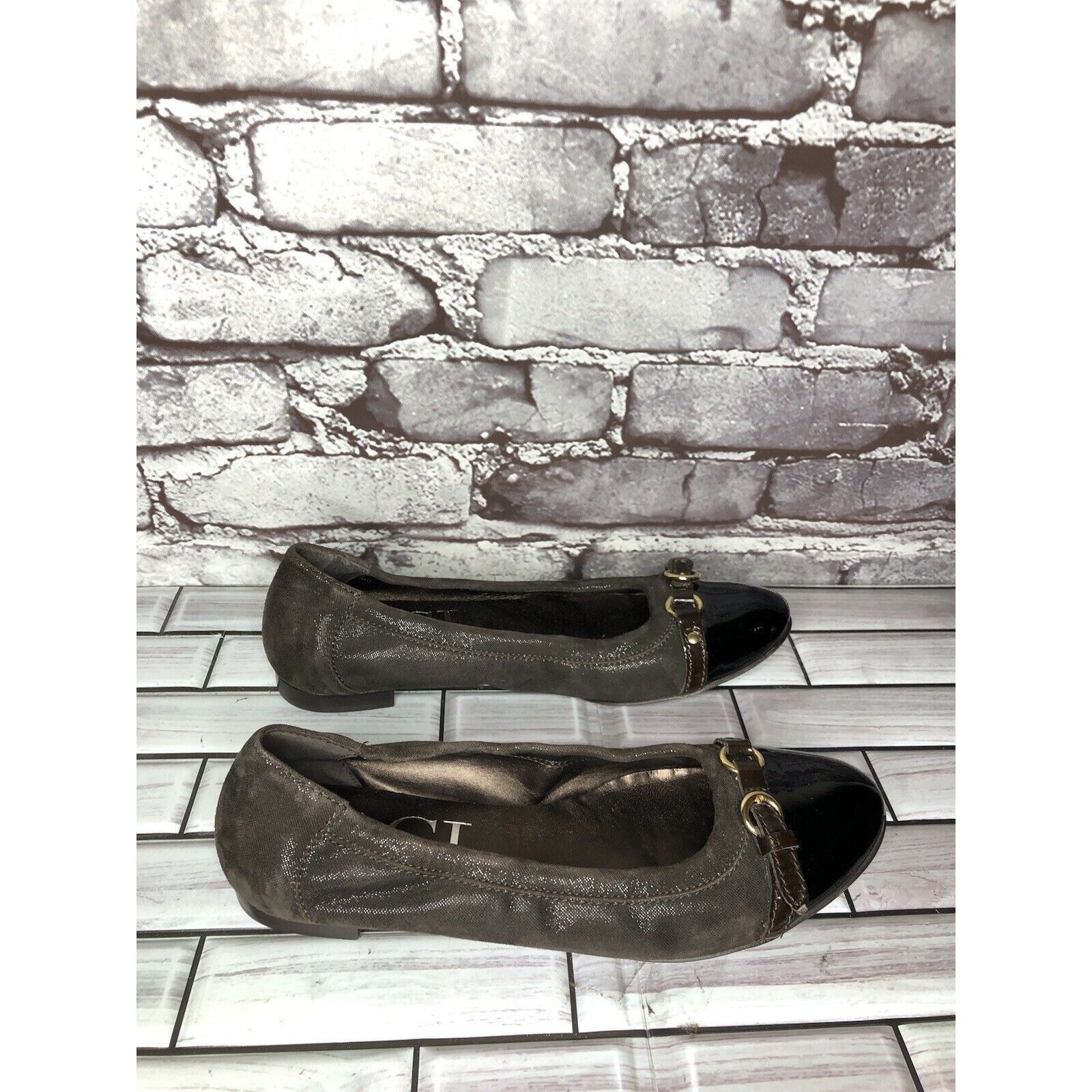 Other AGL Brown Suede Leather Cap Toe Strap Slip On Ballet Shoes W Size US 7.5 / IT 37.5 - 5 Thumbnail