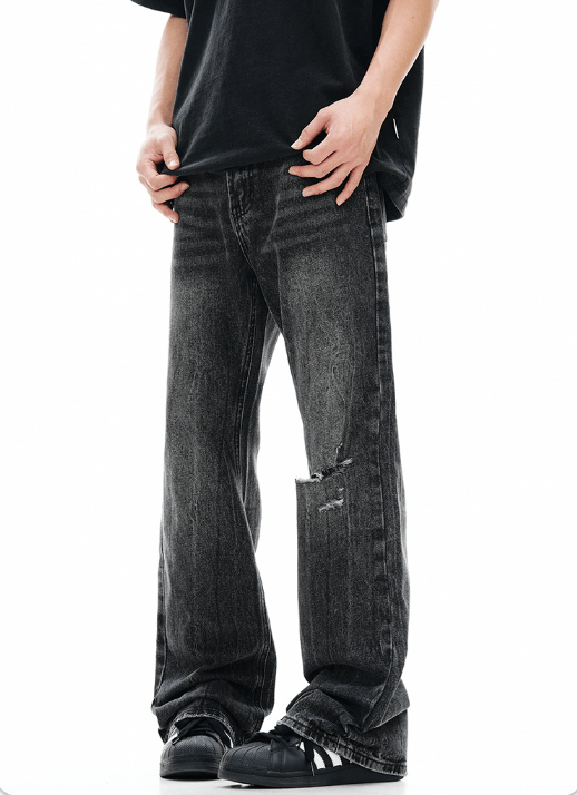 Japanese Brand × Jean Black men's vintage distressed washed ripped jeans Size US 32 / EU 48 - 2 Thumbnail