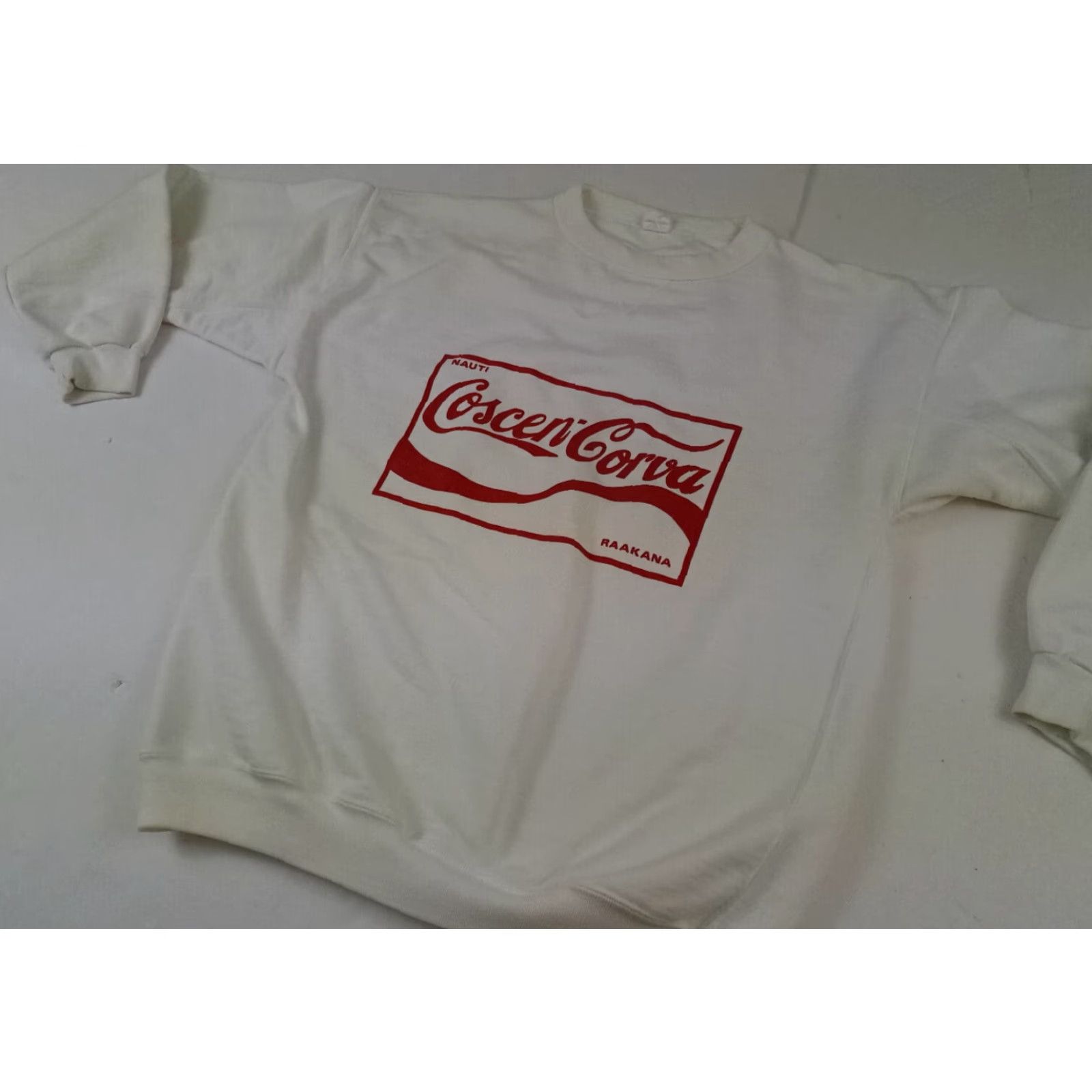 Vintage VINTAGE Nauti Coscen-Corva White Long Sleeve Sweatshirt L Unisex Adults Crew Neck Pullover Canvas Cotton-Poly 25in 24in pit to pit Hungary Size US L / EU 52-54 / 3 - 5 Thumbnail