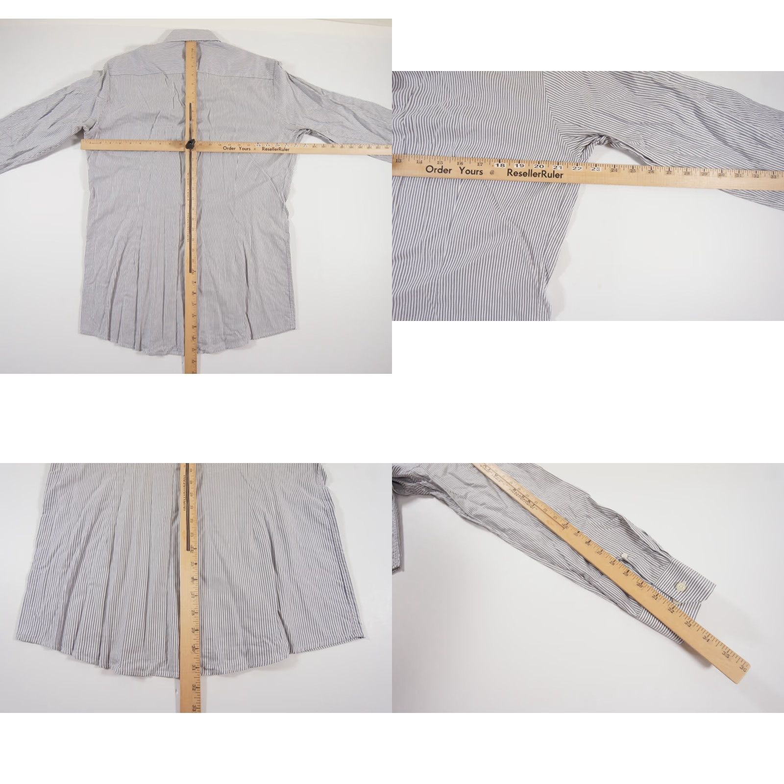 Eton VINTAGE ETON Men's Shirt Long Sleeve Button Up Gray Cotton Business Casual Formal 42 Size 42R - 8 Thumbnail