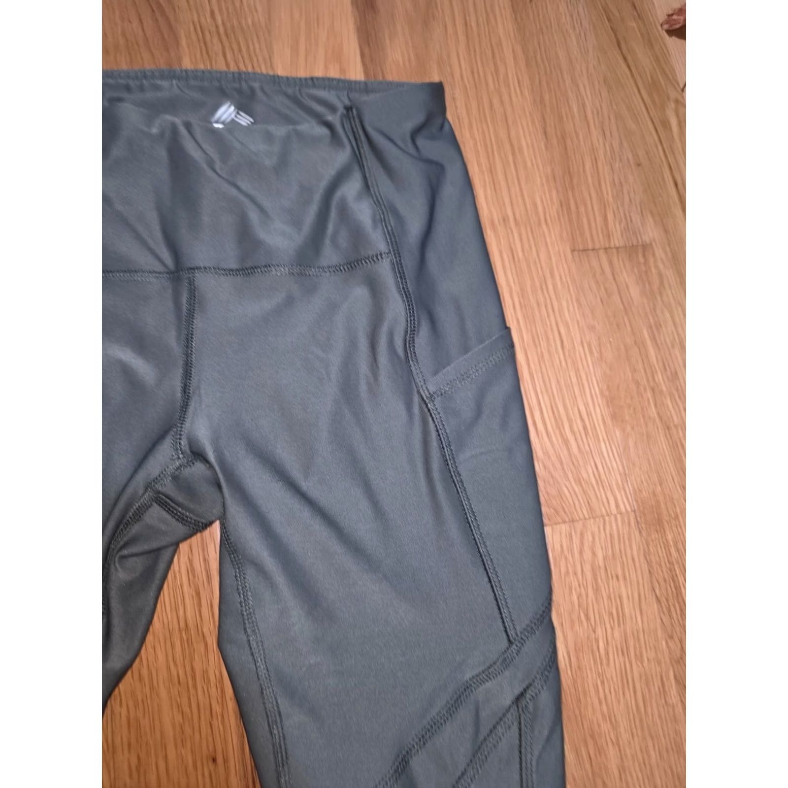 Logo 7 RBX Ankle Legging Women's S/P Gray Polyester Logo Stretch Pockets Pull On Shirt? Size 28" / US 6 / IT 42 - 3 Thumbnail