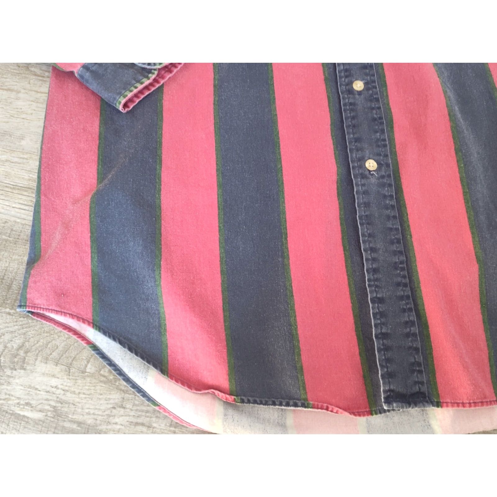 Tommy Hilfiger VINTAGE Tommy Hilfiger Men's Button-Down Shirt L Long Sleeve Striped Cotton Multi 90s Size US L / EU 52-54 / 3 - 2 Thumbnail