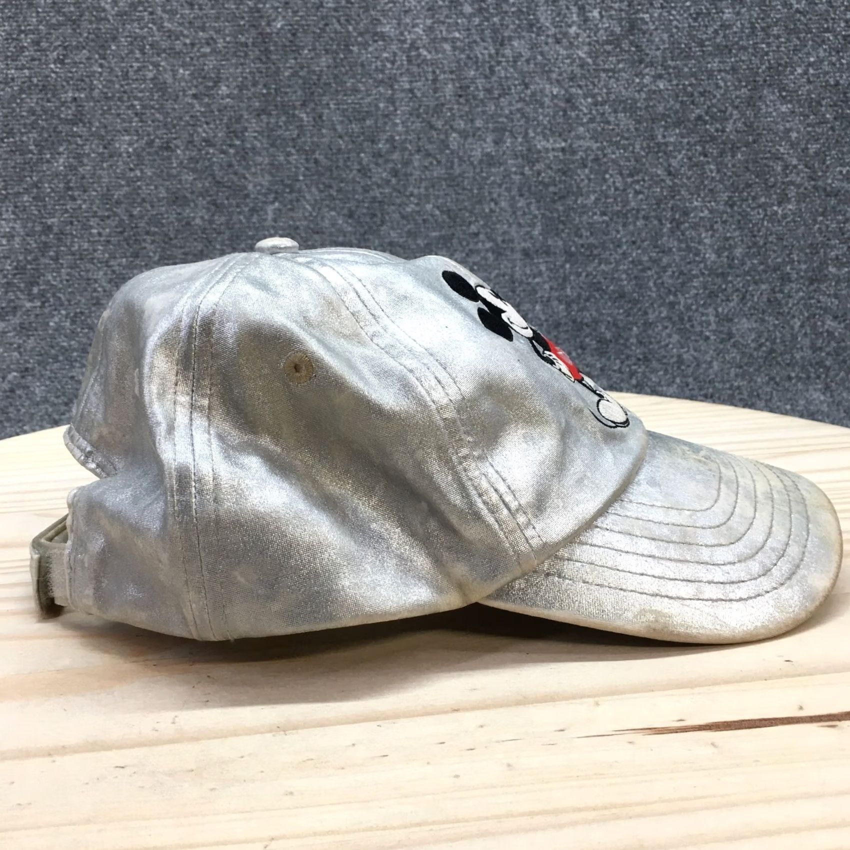 Disney Disney Parks Mickey Mouse Baseball Cap Hat Womens OS Metallic Silver Adjustable Size ONE SIZE - 5 Thumbnail