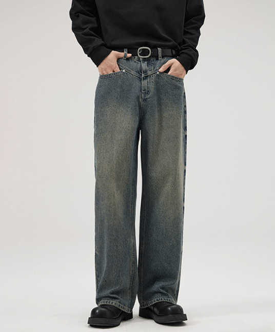 Japanese Brand × Jean American street retro lightning loose straight baggy jeans Size US 32 / EU 48 - 1 Thumbnail