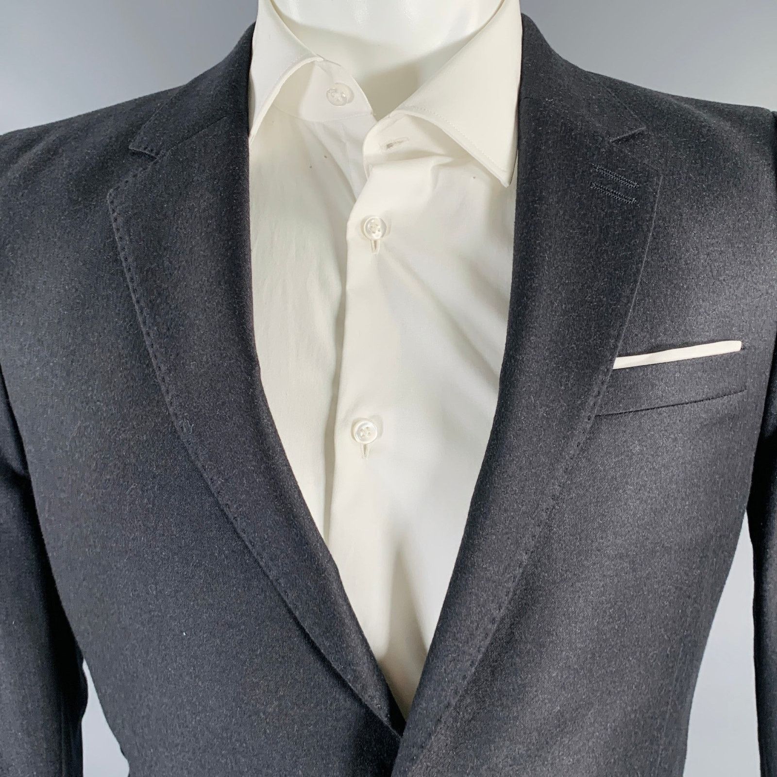 The Kooples Size 36 Grey Charcoal Wool Notch Lapel Sport Coat Size 36R - 2 Thumbnail